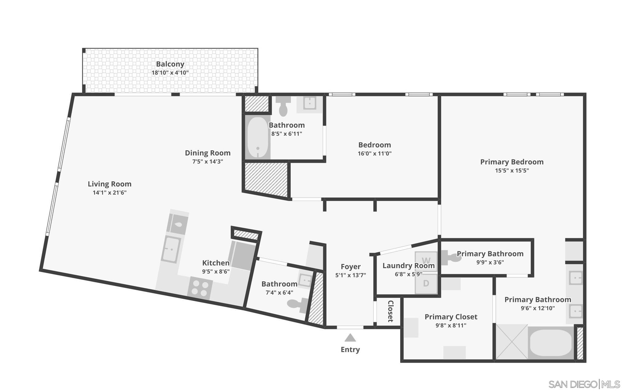Detail Gallery Image 47 of 58 For 1750  Kettner Blvd  #414,  San Diego,  CA 92101 - 2 Beds | 2/1 Baths