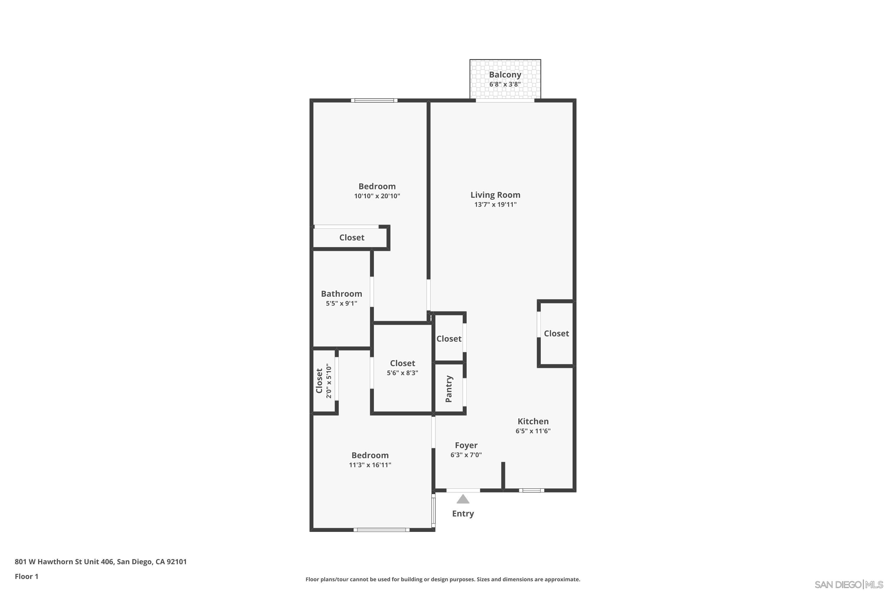 Detail Gallery Image 24 of 24 For 801 W Hawthorn  #406,  San Diego,  CA 92101 - 2 Beds | 2 Baths