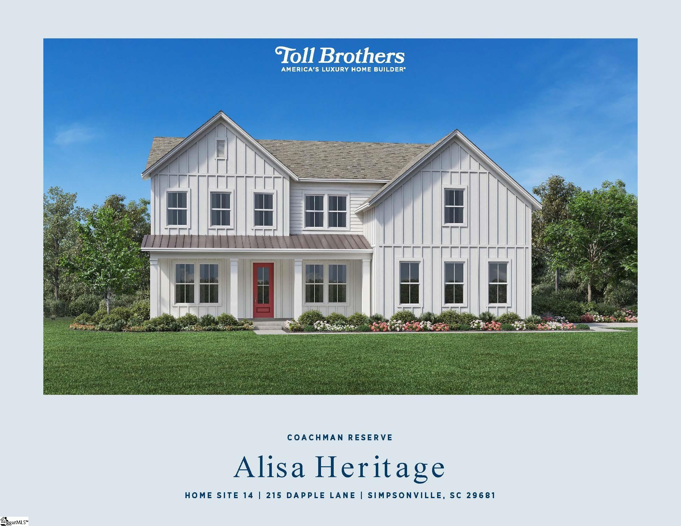 215 Dapple Lane UNIT Lot 14 Alisa Heritage Simpsonville, SC 29681