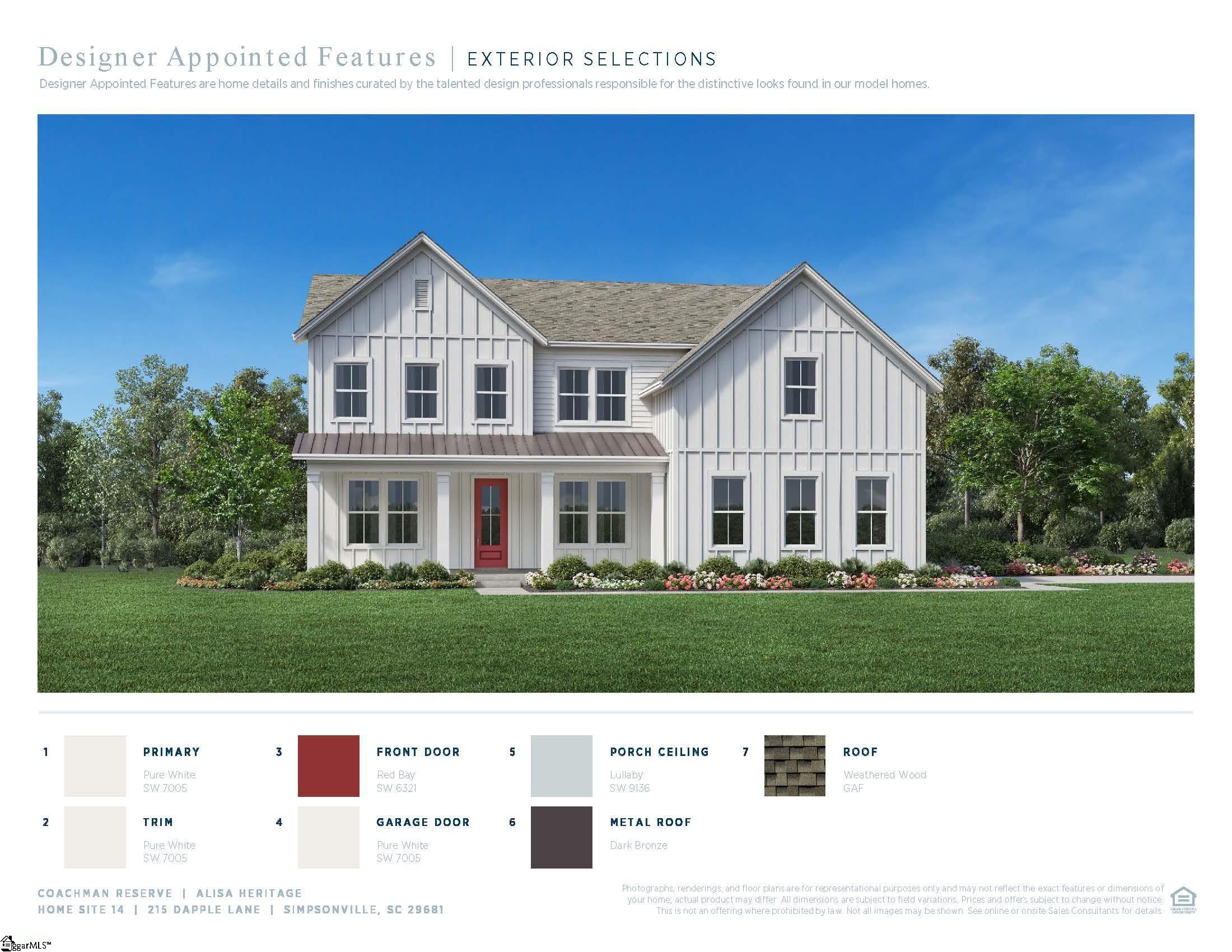 215 Dapple Lane UNIT Lot 14 Alisa Heritage Simpsonville, SC 29681