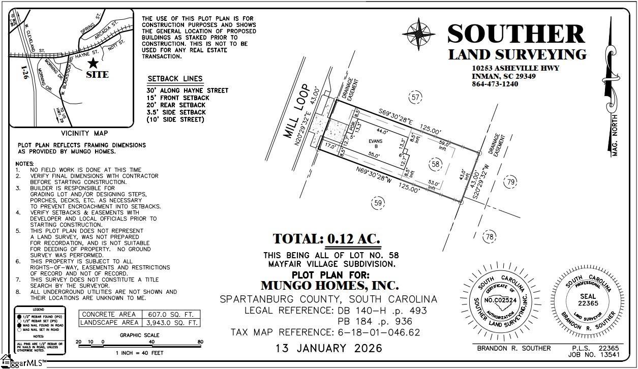 2332 Mill Loop UNIT&nbsp;Lot 58, Spartanburg, SC, 29301