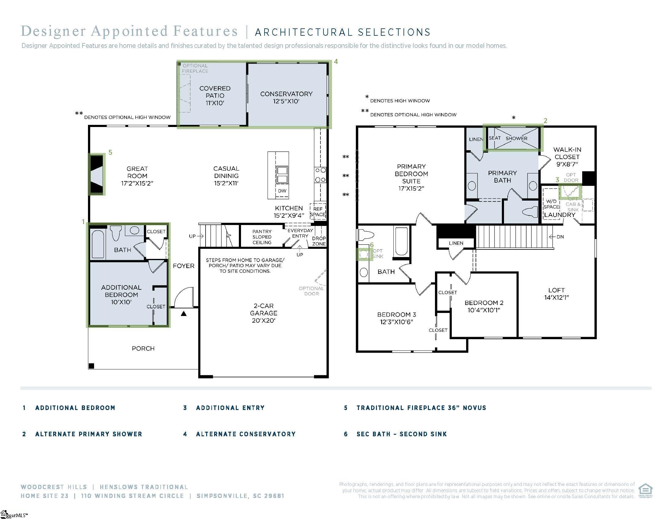 110 Winding Stream Circle UNIT Lot 23 Henslows Traditional Simpsonville, SC 29681