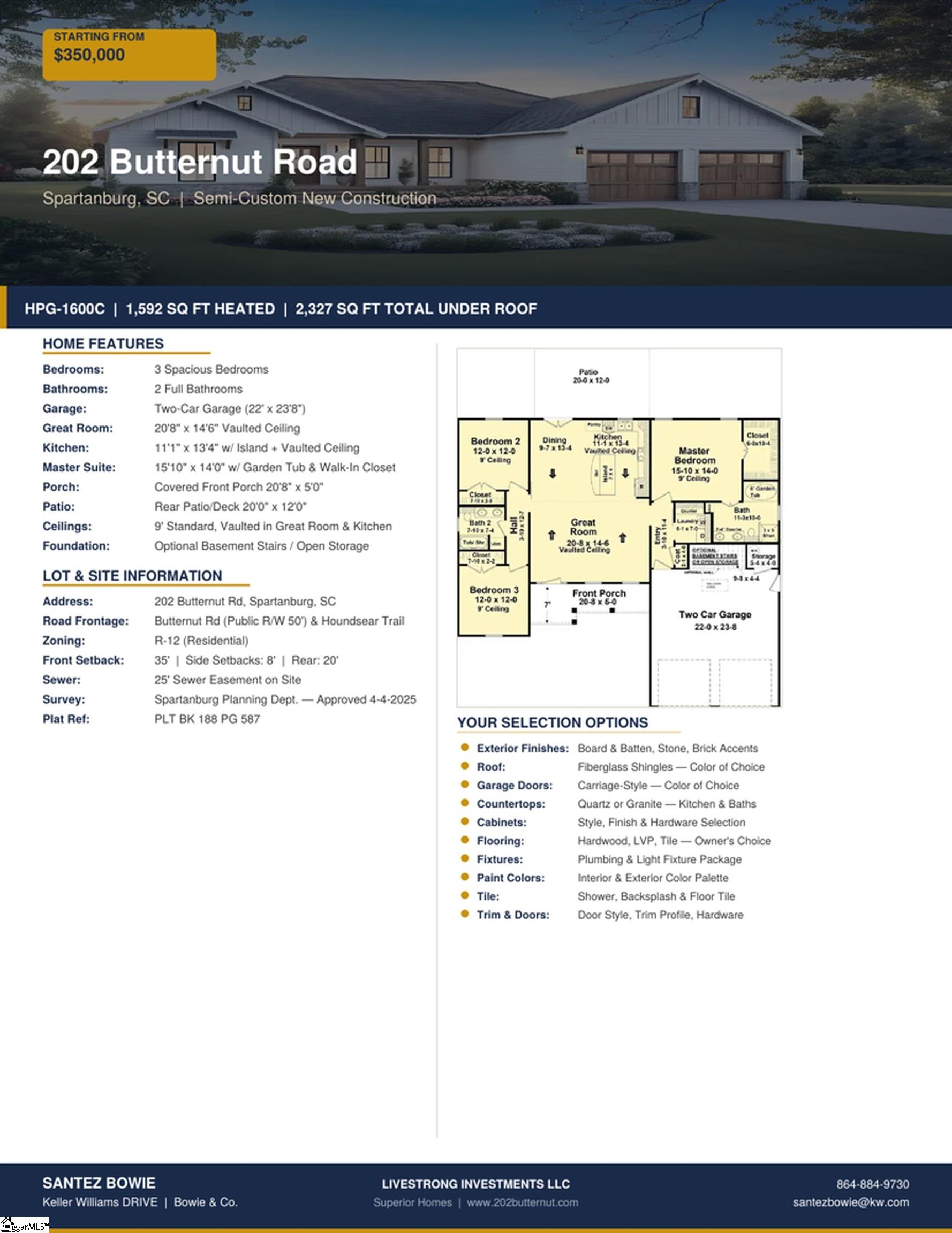 202 Butternut Road Spartanburg, SC 29306