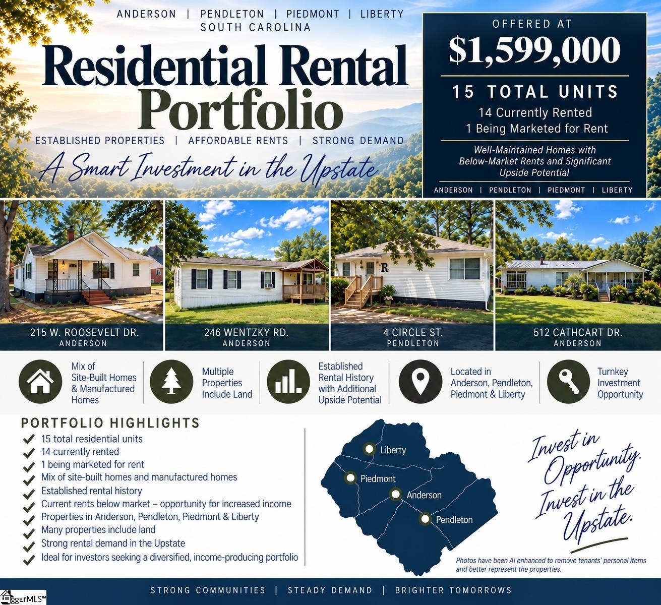 Photo 2 of Multi family home for sale at 215 W Roosevelt Dr, Anderson, SC 29626 | MLS# 1603815 | Listing updated on 2026-10-04