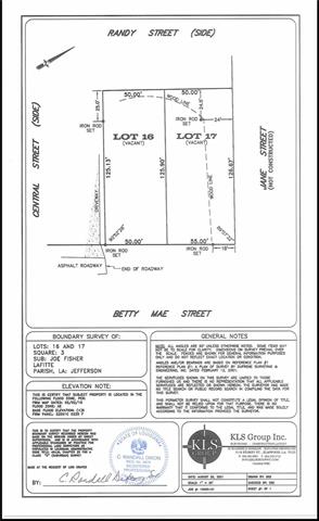 Lot 16&17 BETTY MAE Street, Lafitte, LA 70067