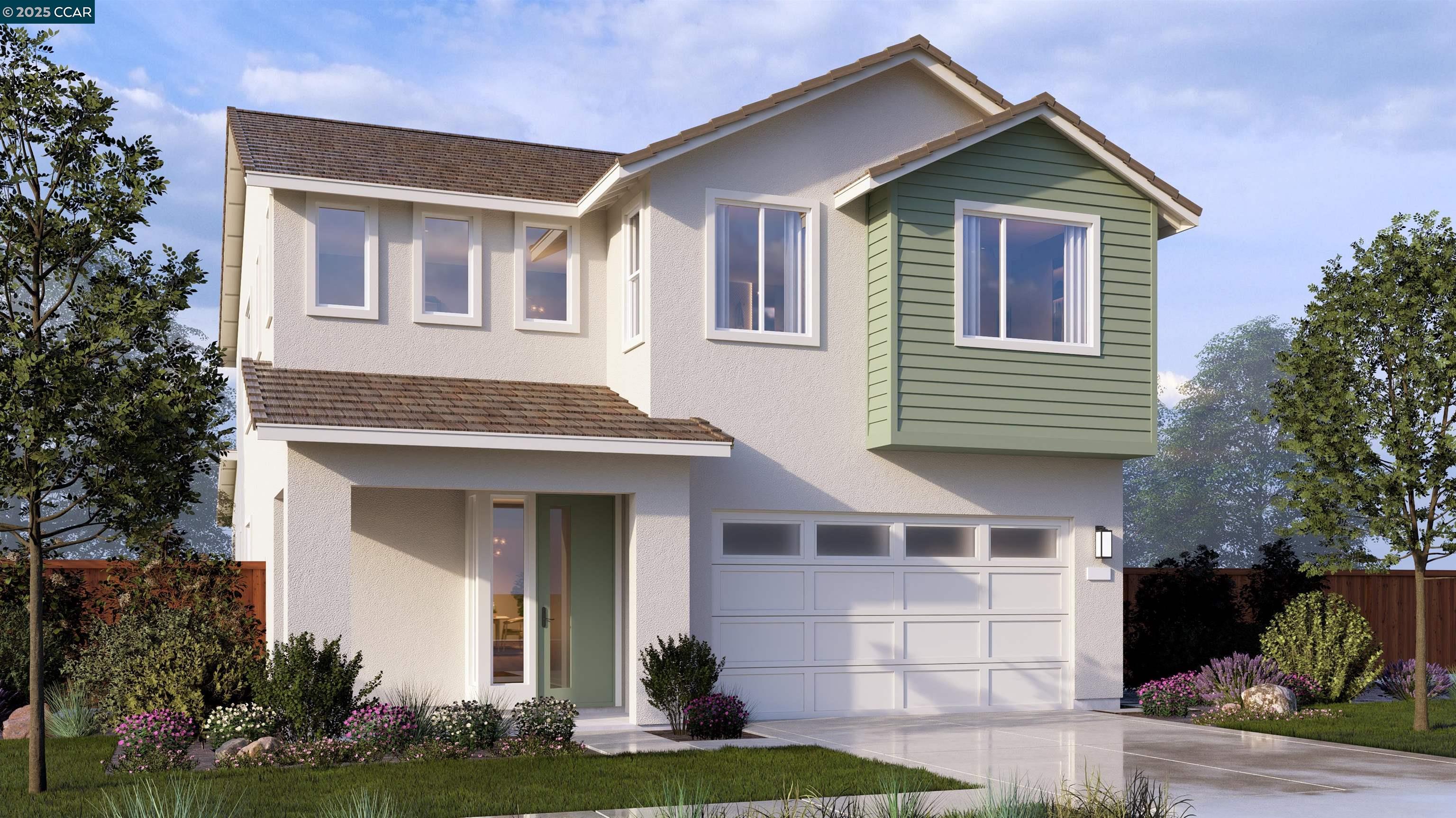 Stunning 4 bedroom home at Capri will be ready for Spring move-in and filled with luxury. Home has been highly upgraded and just a walk across the street to the lake! There is a 4th bedroom and full bath on the lower level- perfect for extended family or guests. Home also has a cook's kitchen with large center Island, plenty of cabinets, built-in stainless appliances and large outdoor covered California Room with comfortable backyard for your enjoyment. The upper level offers spacious bedrooms, laundry, shared bath, loft and sumptuous Primary suite with oversized shower, freestanding soaking tub, walk-in closet and an incredible view with no rear neighbors. SOLAR and SMART elements are INCLUDED. Ask about rate buydowns- Don't delay!  * NOTE: Photos shown are of model home of same plan.