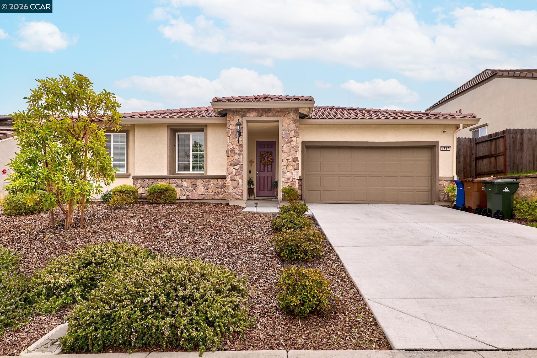 Awesome newer single story in Antioch! This spacious 4 bedroom 3 bathroom home was built in 2021 and has so many features! Wonderful open floor plan with gorgeous kitchen island, large pantry, buffet cabinets, gas range and microwave, stylish lighting and newer flooring throughout. Large primary suite with huge closet and ensuite bathroom! Generous spare bedrooms, inside laundry and wide foyer for every generation entering the home! Great flat backyard with covered patio waiting for your special Spring and Summer touches! Save thousands with the leased solar! Don't miss this darling home!