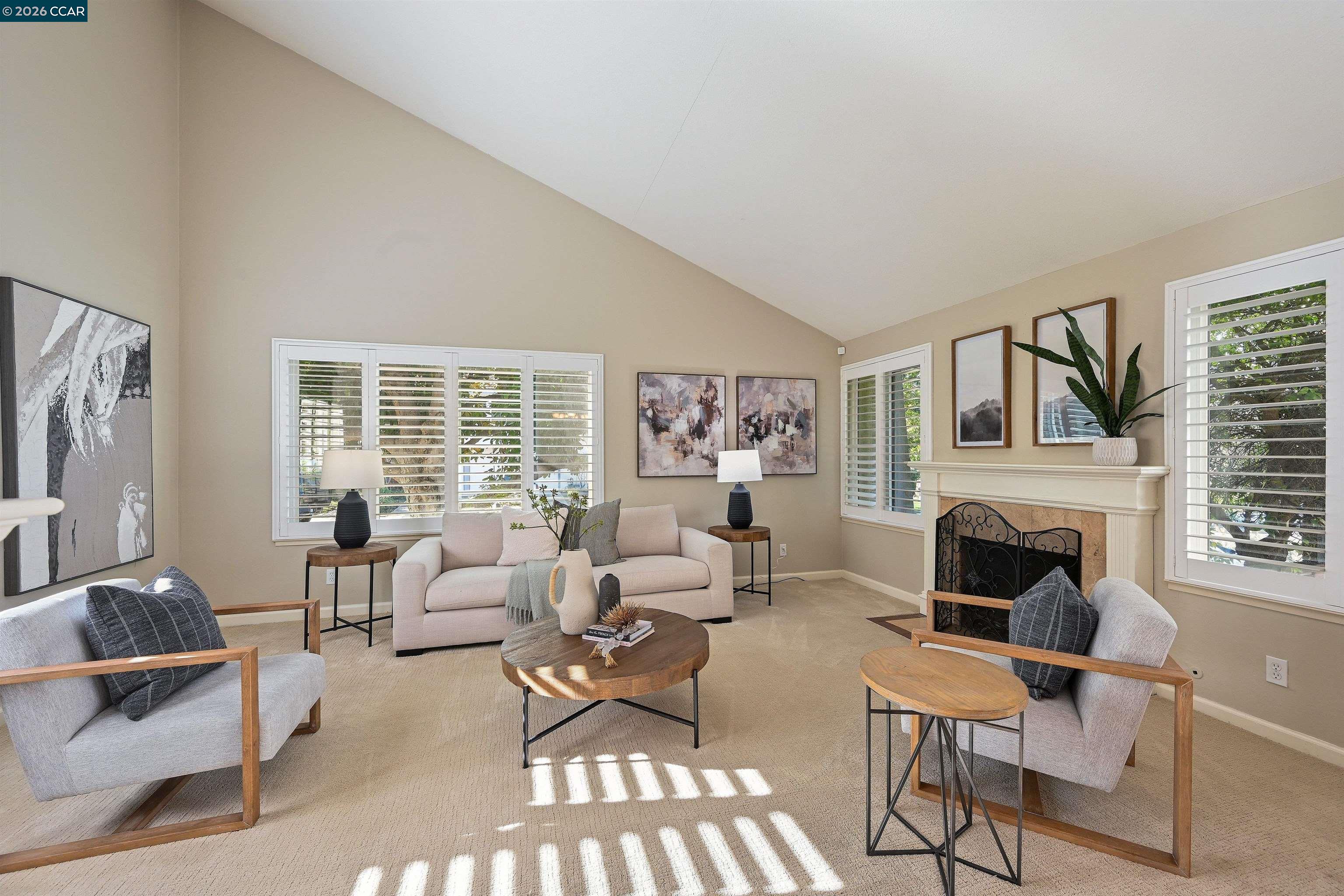 Welcome to 4413 Marsh Elder, a 3-bedroom, 2-bathroom, light filled home offering a thoughtful layout designed for both comfort & everyday living. Inside, you’ll find hardwood floors, carpet, dual-paned windows, & plantation shutters throughout. The spacious primary suite features closet organizers & opens directly to the backyard, creating an easy indoor-outdoor connection. W/ a wonderful balance of formal & casual living spaces, including a formal living room & formal dining area, along w/ a kitchen that opens to the family room and flows seamlessly to the backyard. Step outside to enjoy a generous yard w/a trellis, deck, & patio, providing plenty of space to relax, play, or entertain. Additional conveniences include inside laundry & a two-car garage. Located in the highly sought-after Crossings neighborhood of Concord, this home is part of a vibrant, resort-style community known for its energy and connection. A standout benefit is the choice of high schools, including eligibility for the highly esteemed Northgate High School in Walnut Creek (buyer to verify attendance). Residents enjoy an impressive list of amenities, including 3 pools, a clubhouse, pickleball & tennis courts, greenbelts, & so much more.