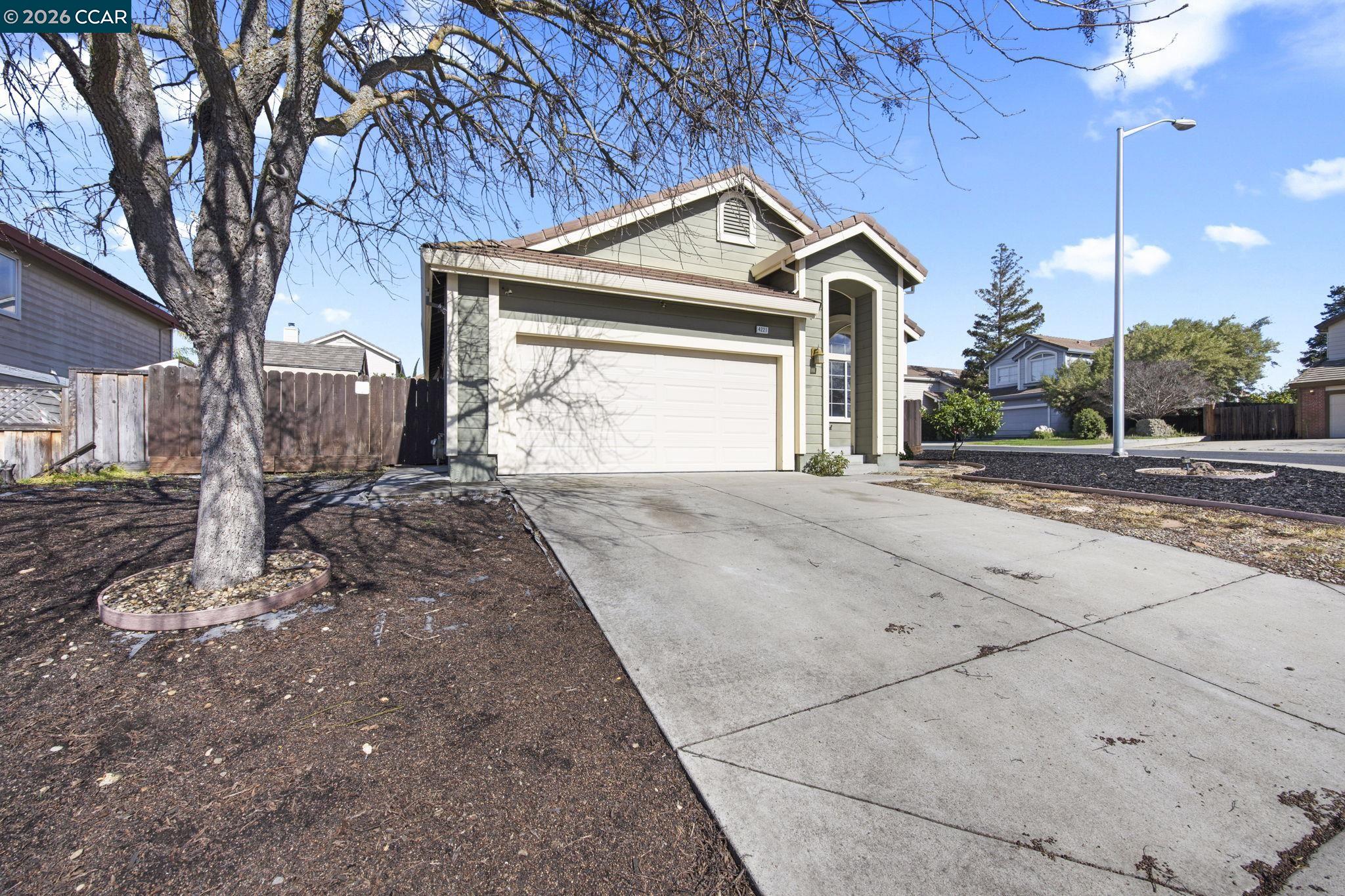 This beautifully maintained single-level home offers scenic Mount Diablo views, soaring ceilings, and a rare multigenerational living opportunity with an attached In-law ADU that has its own a separate entrance! The spacious floor plan features 4 bedrooms and 3 full bathrooms. Including two private suites with an attached in-law suite, ideal for extended family, guests, or flexible living arrangements. Thoughtfully designed with two separate living areas, the home provides excellent space for everyday comfort and effortless entertaining. Offering 2,184 sq. ft. of living space on an expansive 8,015 sq. ft. lot, this residence delivers exceptional convenience with no stairs and no HOA. The updated kitchen showcases refreshed cabinetry, stainless steel appliances, updated hardware, recessed lighting, and an open skylight that fills the space with natural light. Recent improvements include new carpet, closet doors, modern light fixtures, and fresh interior paint throughout. The low-maintenance backyard features stamped concrete and artificial turf, creating an inviting setting for outdoor enjoyment. Ideally located near shopping, restaurants, and convenient commuting options, this move-in-ready home offers a rare blend of privacy, space, and long-term livability.