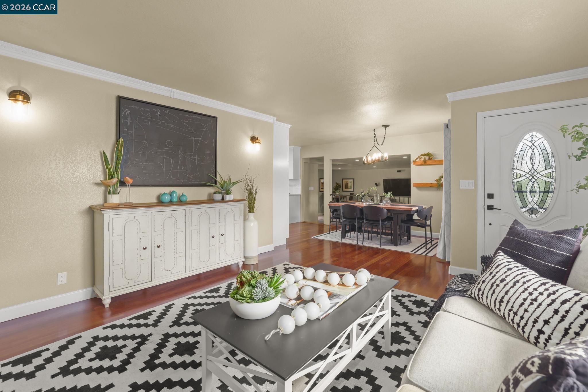 OPEN THIS WEEKEND, Saturday/Sunday 1:00-4:00! Welcome to ABSOLUTE PRIDE OF OWNERSHIP! An impeccably maintained special property w/ surprises at every turn! Built in 1951, this beautifully updated 1,542 sq ft home, exudes curb appeal & offers 3 bedrooms & 2 full baths w/ thoughtful upgrades throughout. The brand-new kitchen features Quartz countertops, stainless steel appliances, including a 5-Burner Gas Range & new cabinetry creating a modern and inviting space. A permitted great room renovation expands the living areas & includes a beverage bar, workstation & dedicated laundry area, flowing seamlessly to a covered patio perfect for year-round entertaining. Beyond the patio is a rare bonus: a fabulous Yurt (WOW) wired for electricity and heat — ideal for music, studio, or creative gatherings. The detached 720 sq ft garage offers space for vehicles, toys, tools & storage, with a portion partitioned into a hobby/craft studio. The backyard is impeccably maintained with a chicken coop, garden beds & charming water feature. This one-of-a-kind property blends comfort, creativity, and functionality —THIS IS THE ONE YOU'VE BEEN WAITING FOR...Don't Miss It!!!  --