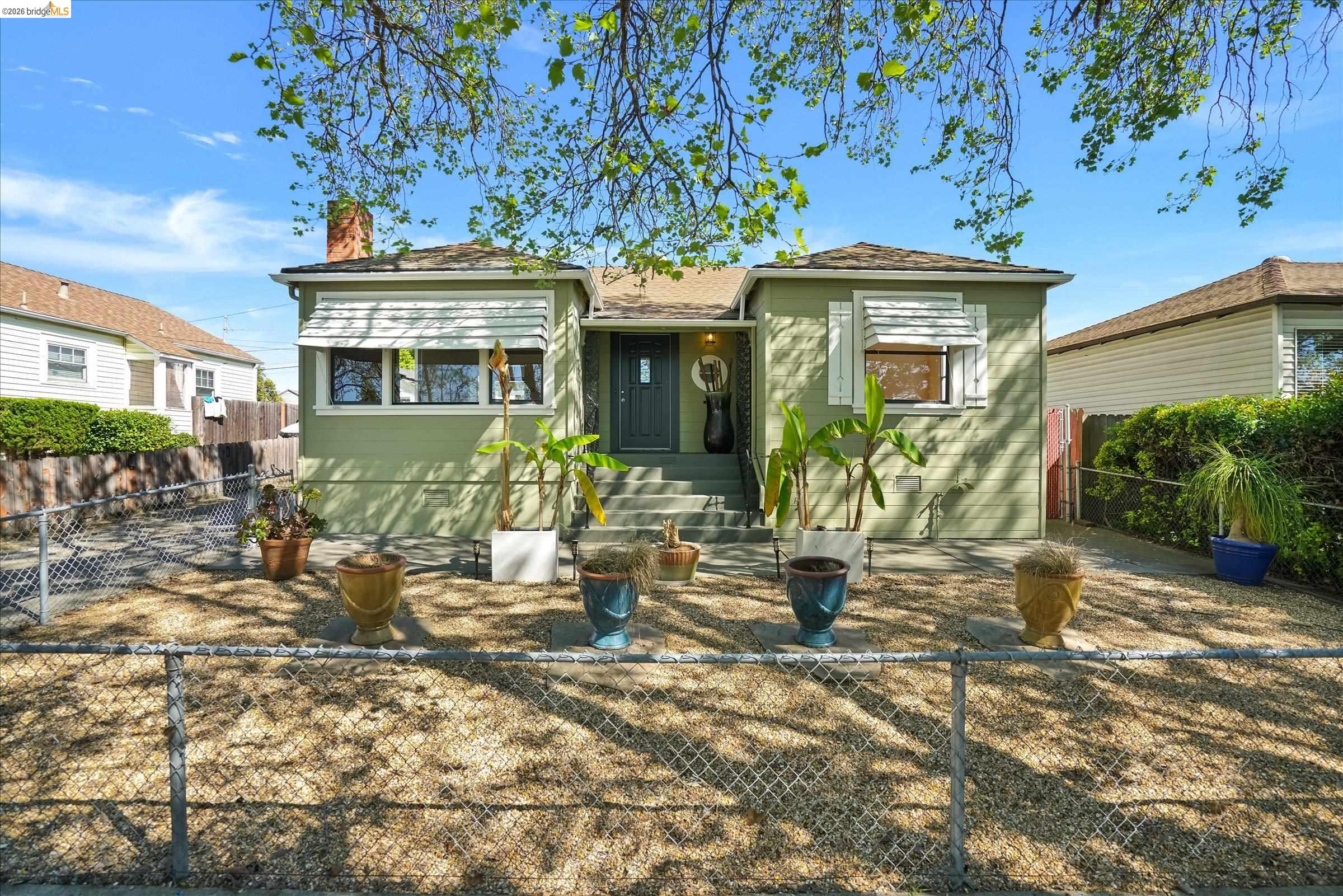 Tucked away on a quiet, tree-lined street, this single-level home offers an elevated living experience, seamlessly blending style with timeless appeal. Featuring 2+Bd & 1+Ba, the home also includes a bonus room with French doors that open to a serene backyard, creating a seamless indoor-outdoor flow. This versatile space can serve as a primary bedroom, home office, or rumpus room, offering flexible living options to suit your needs. The inviting living room features a cozy fireplace, perfect for cooler evenings, while the spacious dining room provides an ideal setting for memorable gatherings. The generously sized kitchen, paired with a charming breakfast nook, balances comfort with everyday functionality. For added convenience, a dedicated laundry area includes a full-size stackable washer & dryer. The detached garage & driveway provide tandem parking for multiple vehicles. Potential ADU garage conversion with a 200-amp electrical panel. Low-maintenance front yard landscaping, while the backyard serves as a natural retreat with a charming patio, perfect for relaxing or entertaining. Ideally located near I-80, I-780, and the Vallejo Ferry Terminal, this home offers convenient access throughout the Bay Area, placing one of the region’s most desirable locations within easy reach.