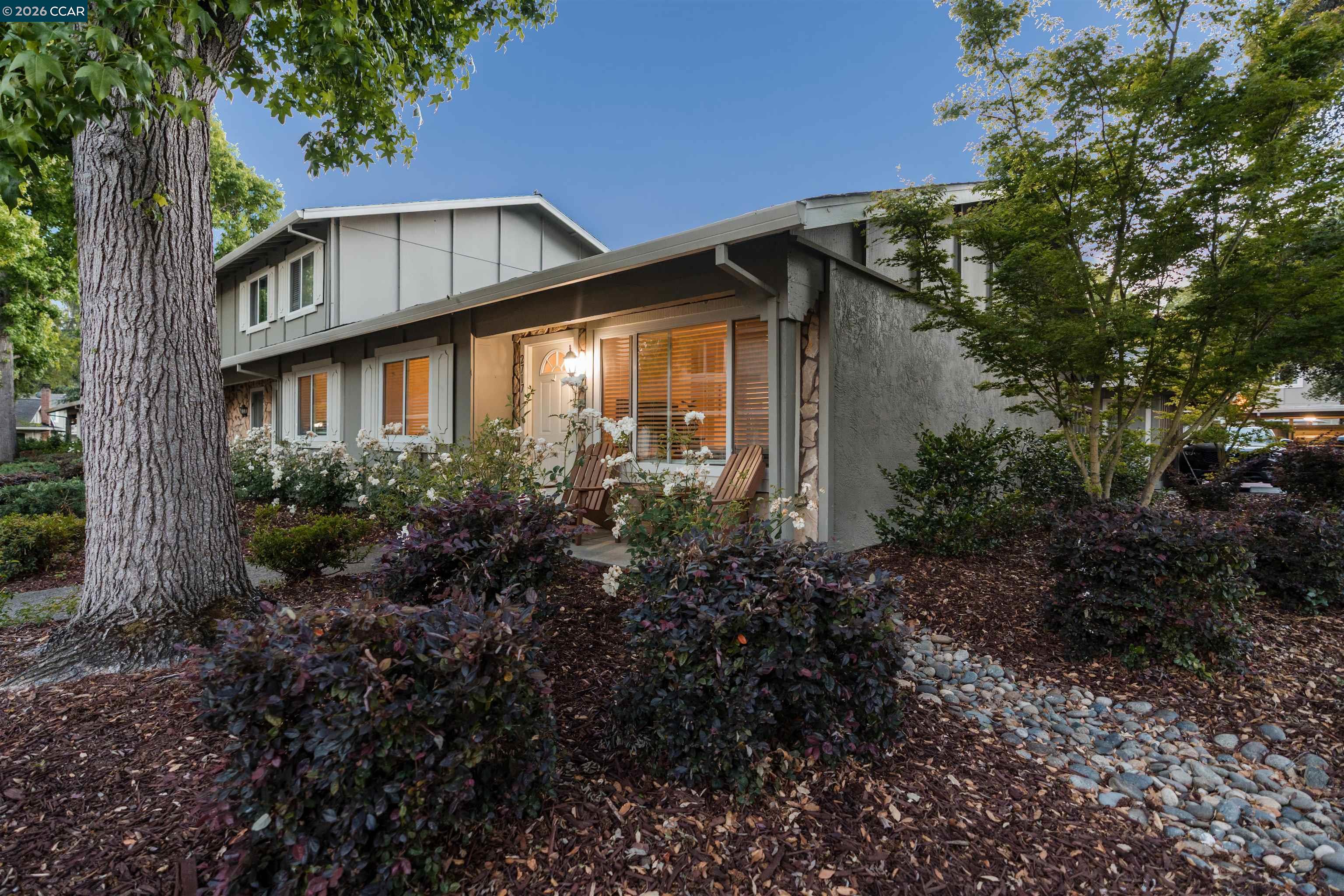 Welcome to 2717 Fountainhead Drive, a charming single-story end-unit townhome in San Ramon. This three-bedroom, two-bath home offers an open living and dining area, a primary suite with a walk-in closet, and two additional bedrooms that provide flexibility for guests, work, or everyday use. The interior walls and doors have been freshly painted, giving the home a clean, refreshed feel. The bathrooms have been tastefully updated over time, and the kitchen and dining area connect directly to the enclosed patio, which is great for dining, relaxing, or entertaining. The patio also includes a storage shed for added convenience. Additional highlights include an in-unit laundry closet, a detached single-car garage, and access to the community pool. Located near shopping, dining, and commute routes, this single-story townhome is a wonderful opportunity in an established San Ramon community.