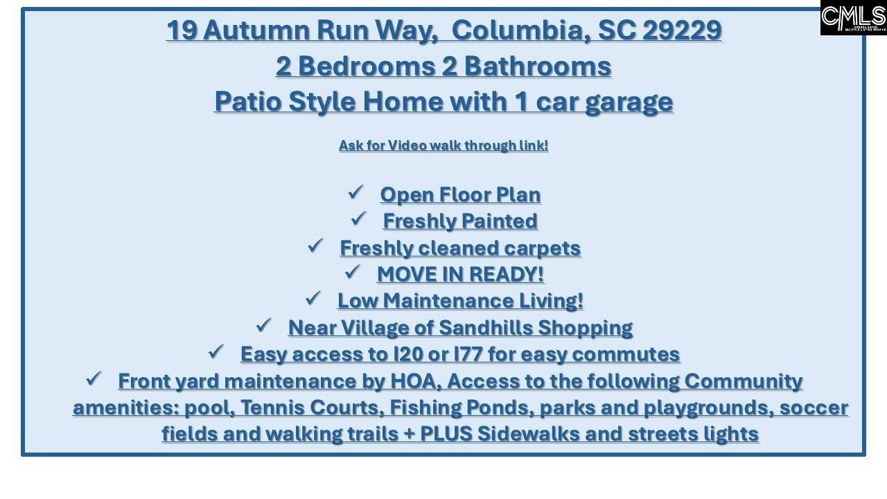 19 Autumn Run Way Columbia, SC 29229