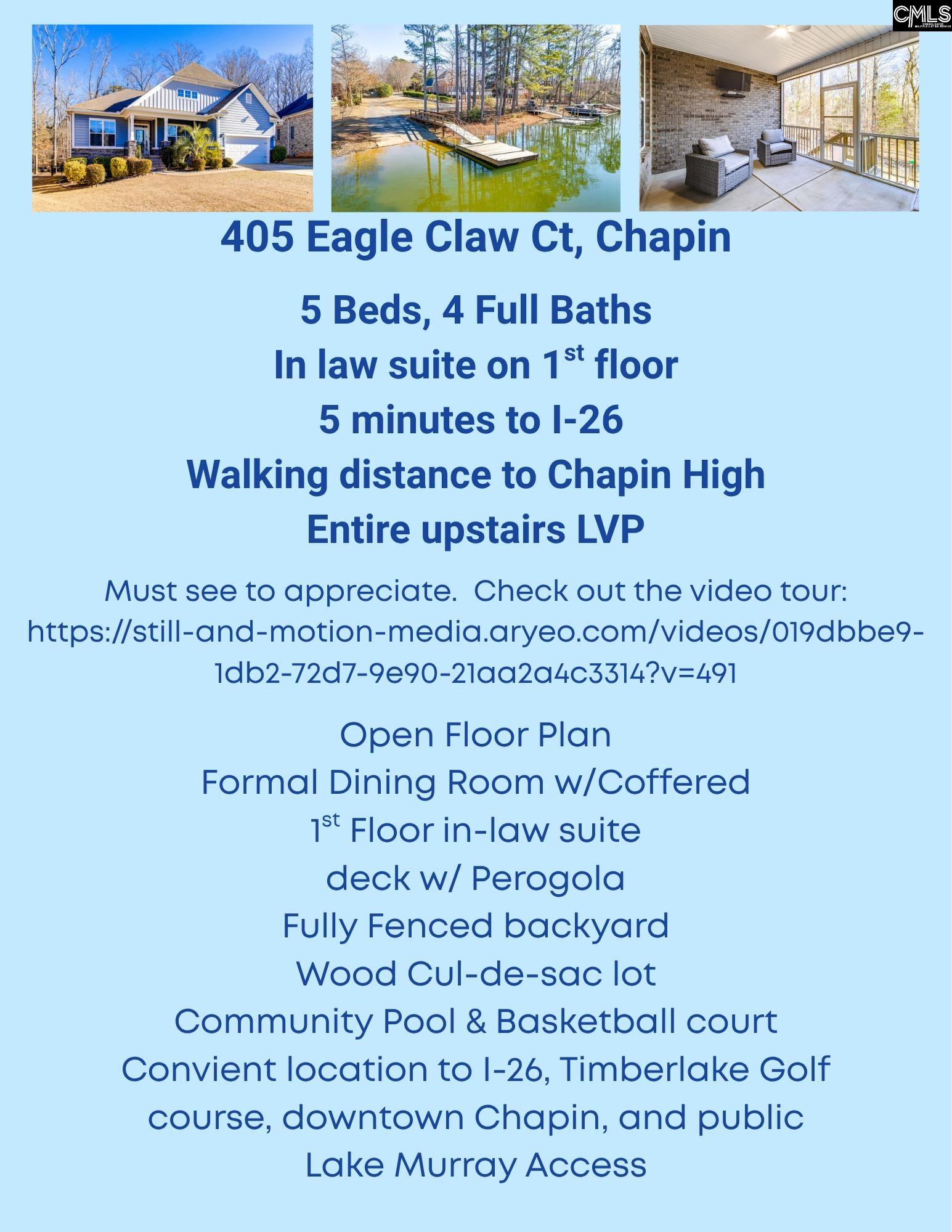 405 Eagle Claw Ct Chapin, SC 29036