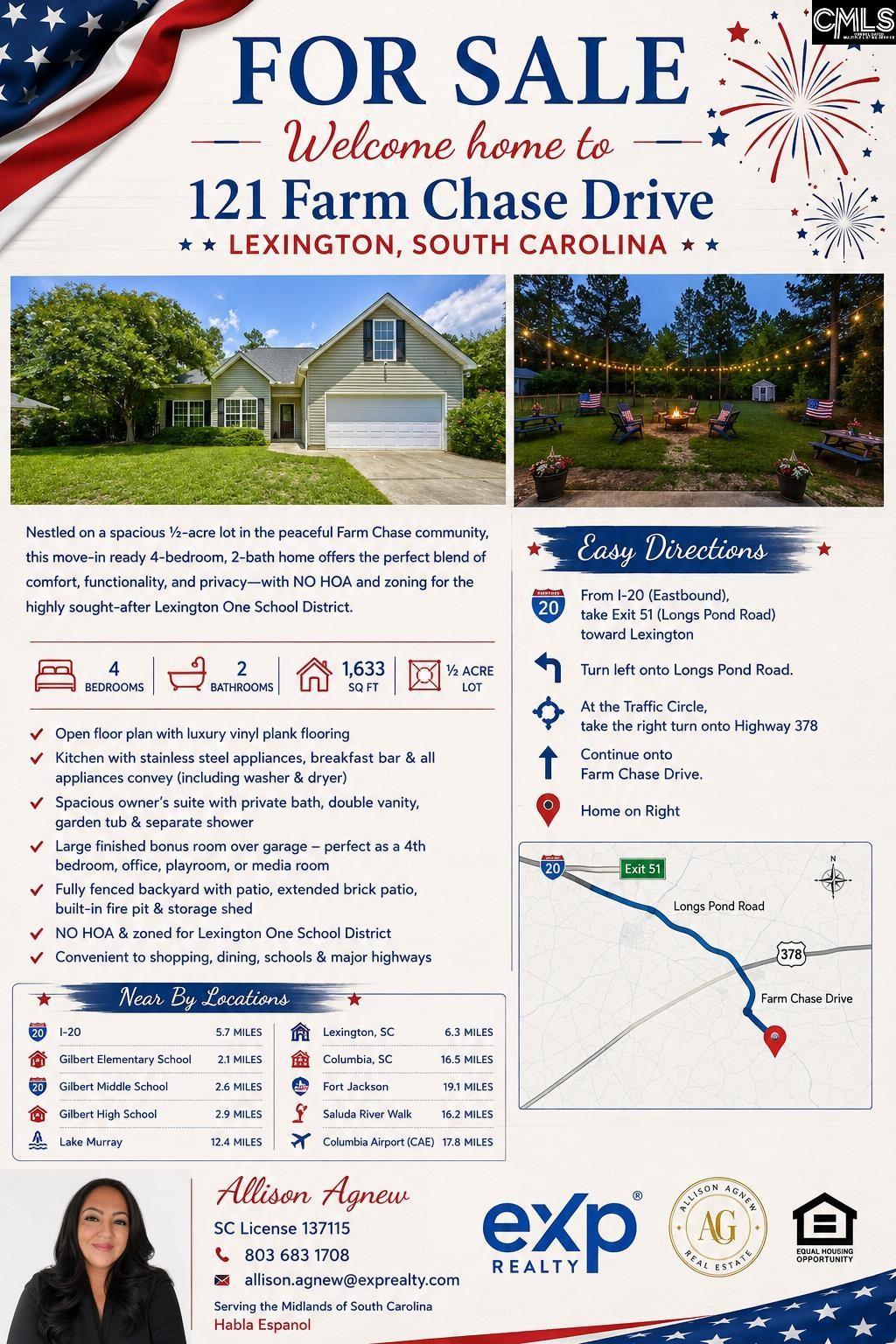 121 Farm Chase Drive Lexington, SC 29073