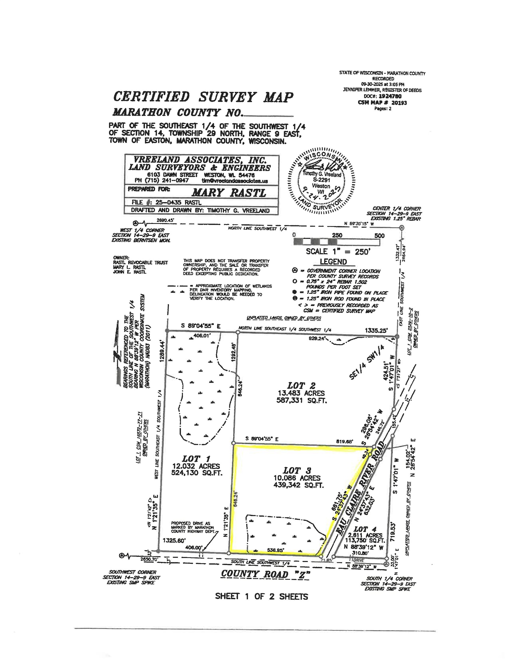 Lot 3 EAU CLAIRE RIVER ROAD, Aniwa, Wisconsin 54408, ,Land,For Sale,Lot 3 EAU CLAIRE RIVER ROAD,22504773