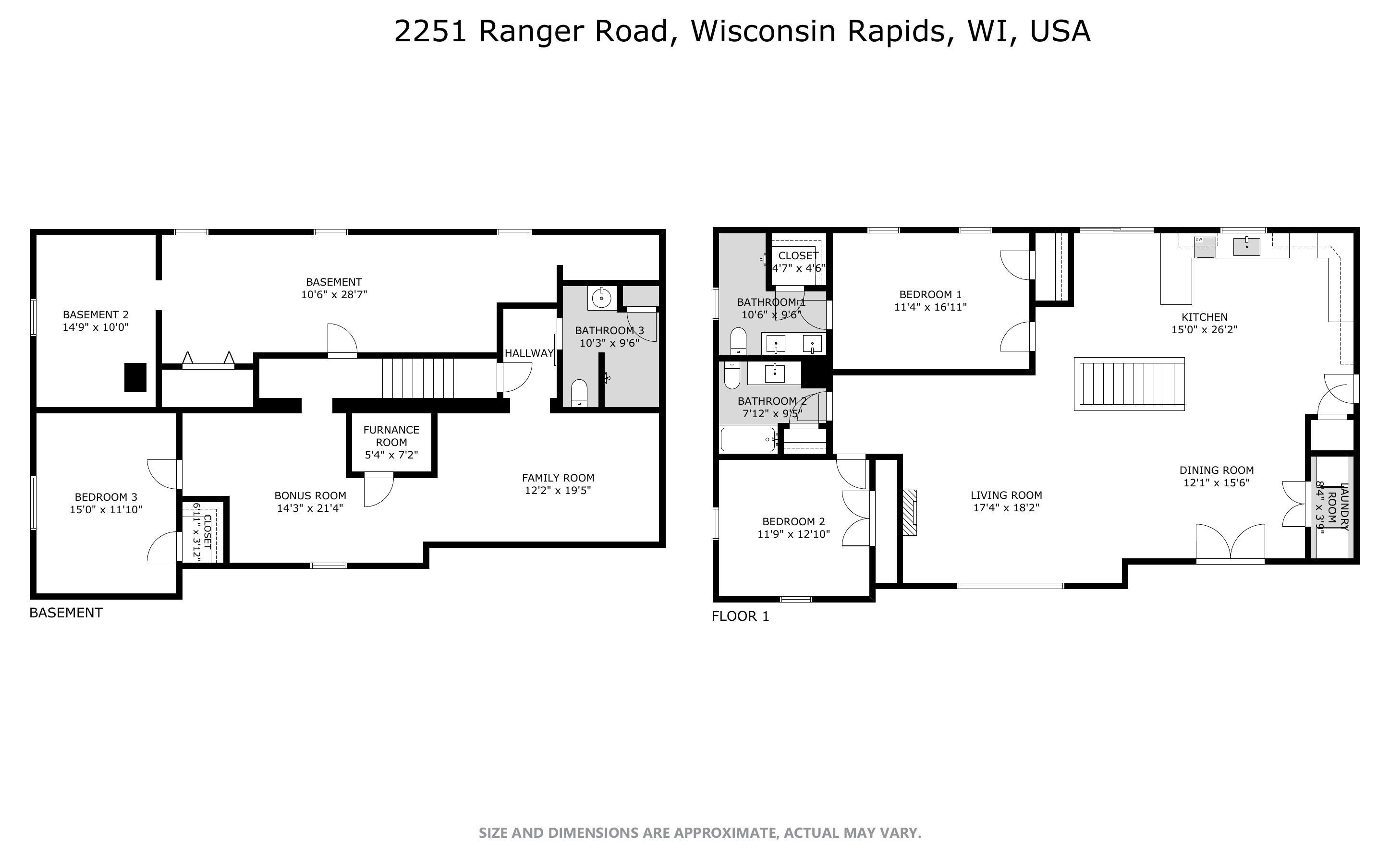 2251 RANGER ROAD, Wisconsin Rapids, Wisconsin 54494, 3 Bedrooms Bedrooms, ,3 BathroomsBathrooms,Residential,For Sale,2251 RANGER ROAD,22600280