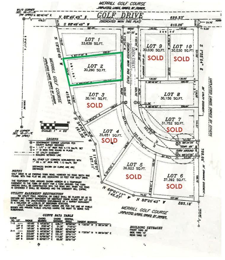 Lot 2 GREEK STREET, Merrill, Wisconsin 54452, ,Land,For Sale,Lot 2 GREEK STREET,22600317