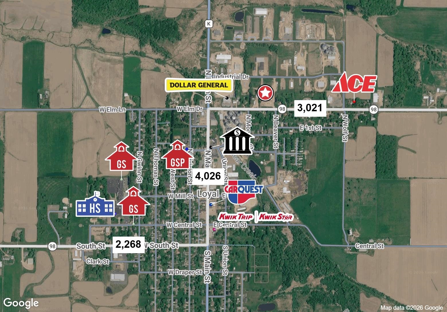 314 E ELM DRIVE, Loyal, Wisconsin 54446, ,Commercial/industrial,For Rent,314 E ELM DRIVE,22600684