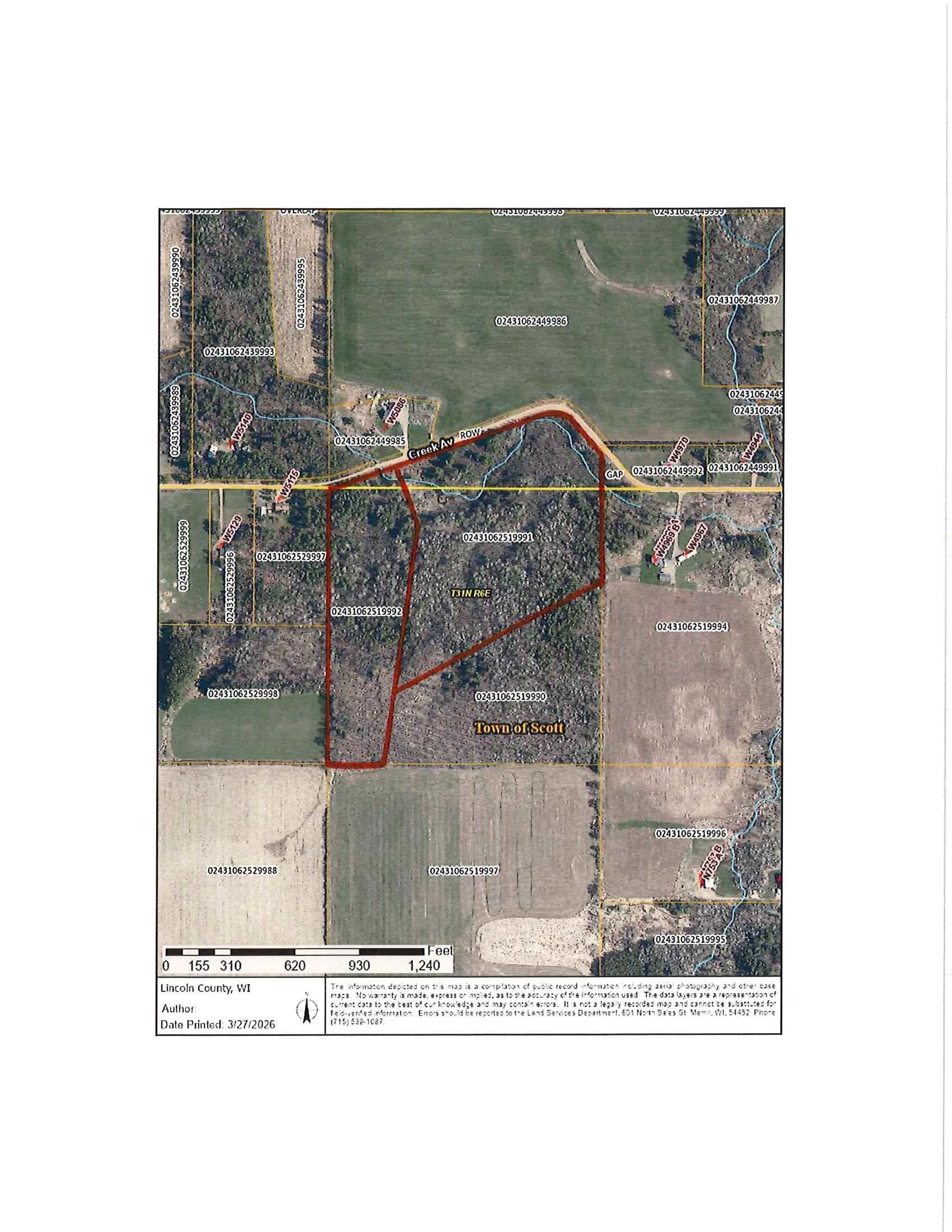 Lot 1 & 2 CREEK AVENUE, Merrill, Wisconsin 54452, ,Land,For Sale,Lot 1 & 2 CREEK AVENUE,22601166