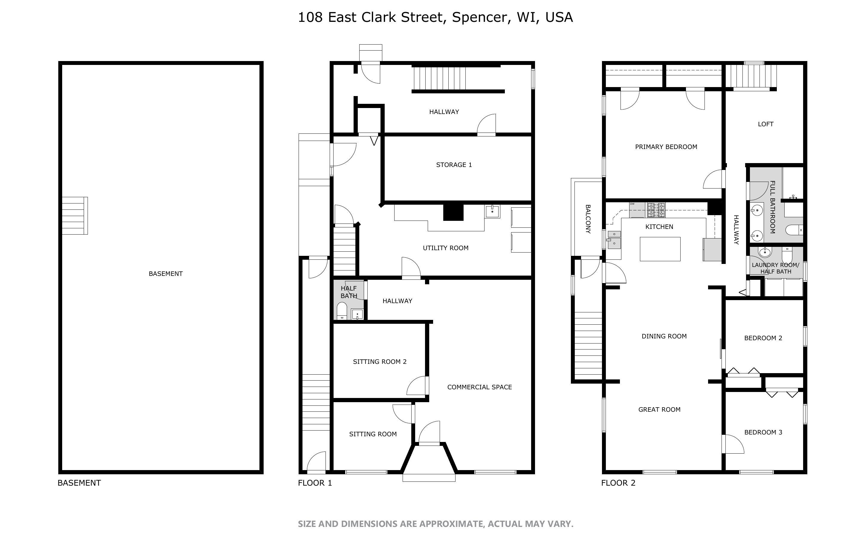108 E CLARK STREET, Spencer, Wisconsin 54479, 3 Bedrooms Bedrooms, ,1 BathroomBathrooms,Residential,For Sale,108 E CLARK STREET,22601371