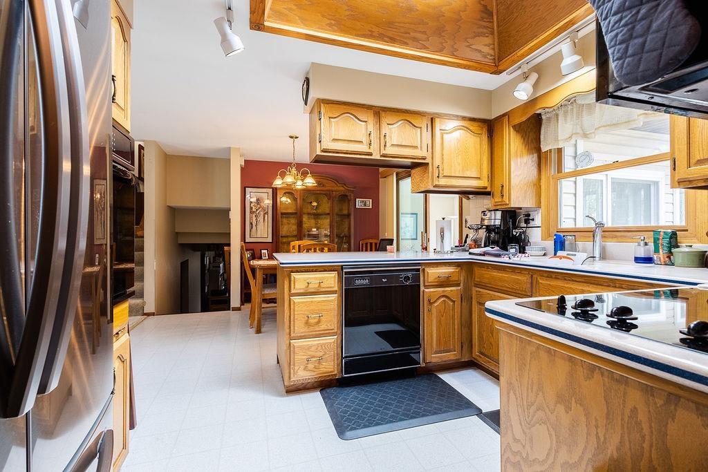 View from garage entryway into kitchen