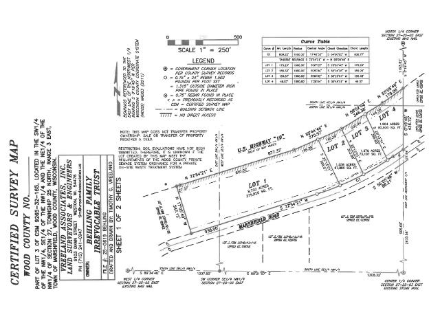 Lot 3 MARSHFIELD ROAD, Marshfield, Wisconsin 54449, ,Land,For Sale,Lot 3 MARSHFIELD ROAD,22602905