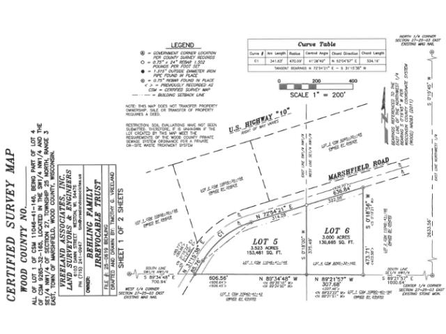 Lot 5 MARSHFIELD ROAD, Marshfield, Wisconsin 54449, ,Land,For Sale,Lot 5 MARSHFIELD ROAD,22602908