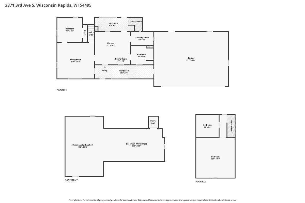 2871 3RD AVENUE SOUTH, Wisconsin Rapids, Wisconsin 54495, 3 Bedrooms Bedrooms, ,1 BathroomBathrooms,Residential,For Sale,2871 3RD AVENUE SOUTH,22603520