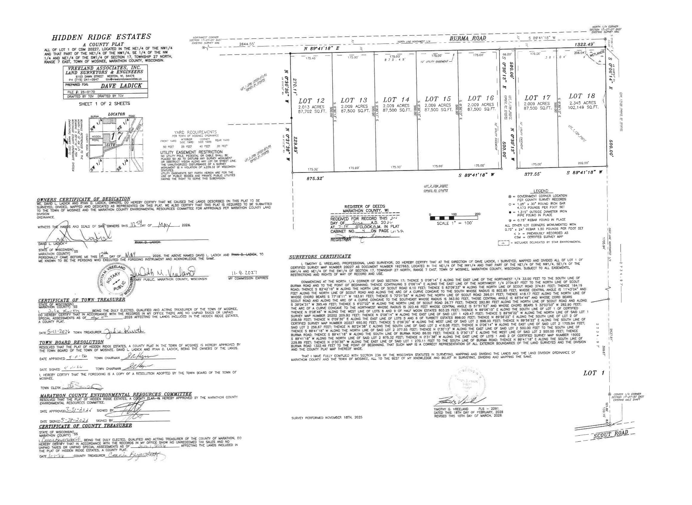 Lot 16 BURMA ROAD, Mosinee, Wisconsin 54455, ,Land,For Sale,Lot 16 BURMA ROAD,22603974