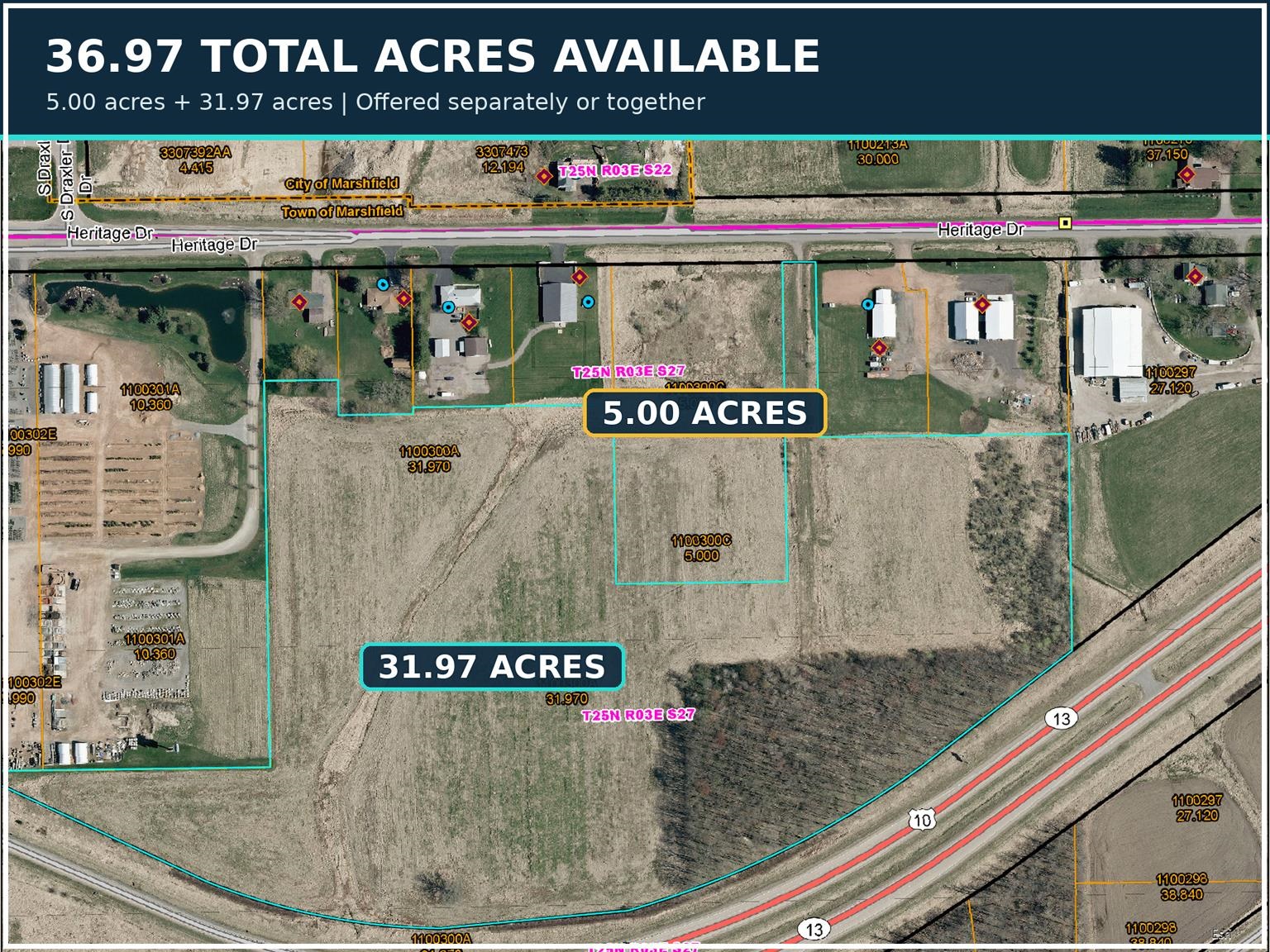 Lot 1 HERITAGE DRIVE, Marshfield, Wisconsin 54449, ,Land,For Sale,Lot 1 HERITAGE DRIVE,22604188