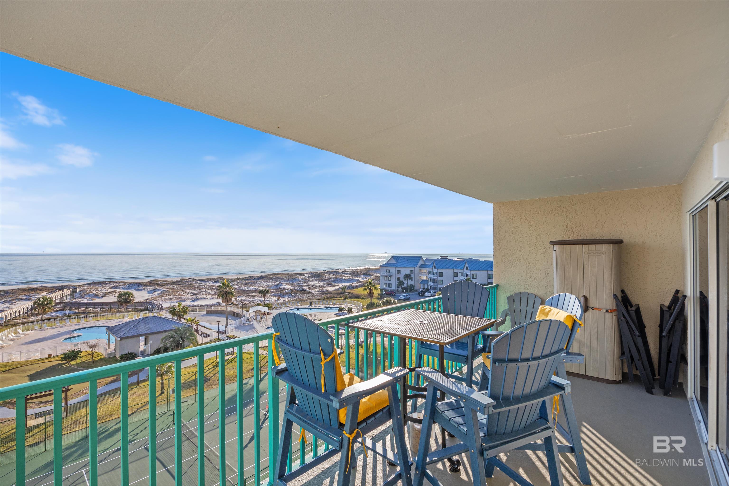 Located in Fort Morgan, AL - this spacious condo is part of a resort-style community known for its outstanding amenities, on-site beach service, coffee shop, and restaurant. Just minutes from Fort Morgan Marina for charter fishing and within walking distance of a world-class golf course. This beautiful, non-rental unit features new appliances and a new HVAC system, offering comfort and peace of mind. APPLIANCE DATES: 2025 Stove - 2023 HVAC & Washer/Dryer - 2021 Hot Water Heater & Samsung TV - 2019 Refrigerator & Microwave & Cabinets & Granite. NO ANNUAL ASSESSMENTS... NEW FURNITURE NOT SEEN IN PHOTO'S - very tasteful.: Buyer to verify all information during due diligence.
