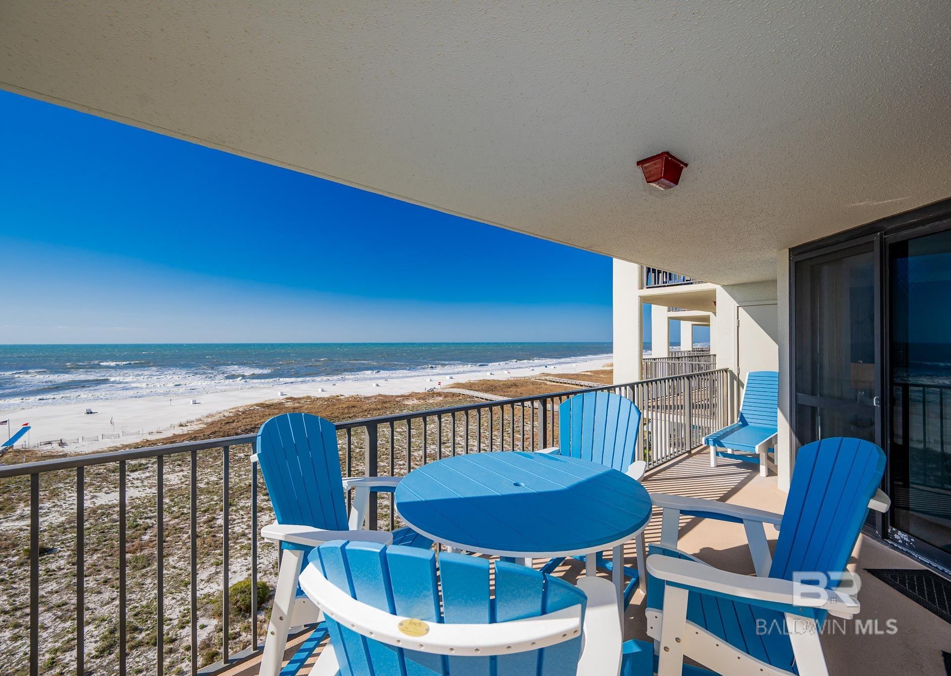 New and Blue, this Three bedroom unit that sits at the 7th Floor will keep you enveloped with the vibrant coastal colors that The Gulf has to offer. Unit 705 is being sold fully furnished and has a year-round income producing history. The unit has seen updates all across the board, some of which include the updated kitchen, bathrooms, and appliances.  With this spacious floor-plan and bright touch, the  modern coastal vibe keeps coming. Featuring fresh backsplash that blends perfectly into the recently installed quartzite countertops found in the kitchen and bathrooms. The kitchen appliances have been replaced with a new oven, microwave and dishwasher. Property amenities are sure to keep you and your family busy for days. The complex features common area such as an indoor/outdoor pool, basketball court, pickleball/tennis courts and most importantly direct beach access.  Buyer to verify all information during due diligence.