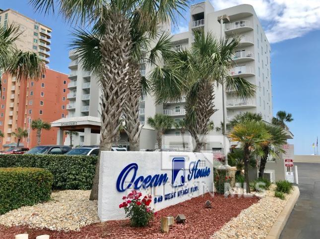 Welcome to Ocean House 1701, a rare 3-bedroom, 3-bath Gulf-front corner unit in the heart of Gulf Shores. This beautiful west-corner condo offers breathtaking panoramic views of the Gulf of Mexico. The spacious layout is ideal for coastal living, featuring a Gulf-facing living area, and a large primary suite with direct balcony access and sweeping beach views. Each bedroom has its own full bathroom, providing privacy and comfort for owners and guests alike. Ocean House is one of Gulf Shores’ most desired complexes, known for its massive zero-entry beachfront pool, kiddie pool, grilling area, and unbeatable West Beach location—close to shopping, dining, and local attractions. Enjoy turnkey convenience and the option for strong rental potential, a second home, or full-time beachfront living.Experience unmatched southern and northern views, great space, and coastal charm—Ocean House 1701 is truly a standout Gulf-front offering. Buyer to verify all information during due diligence.