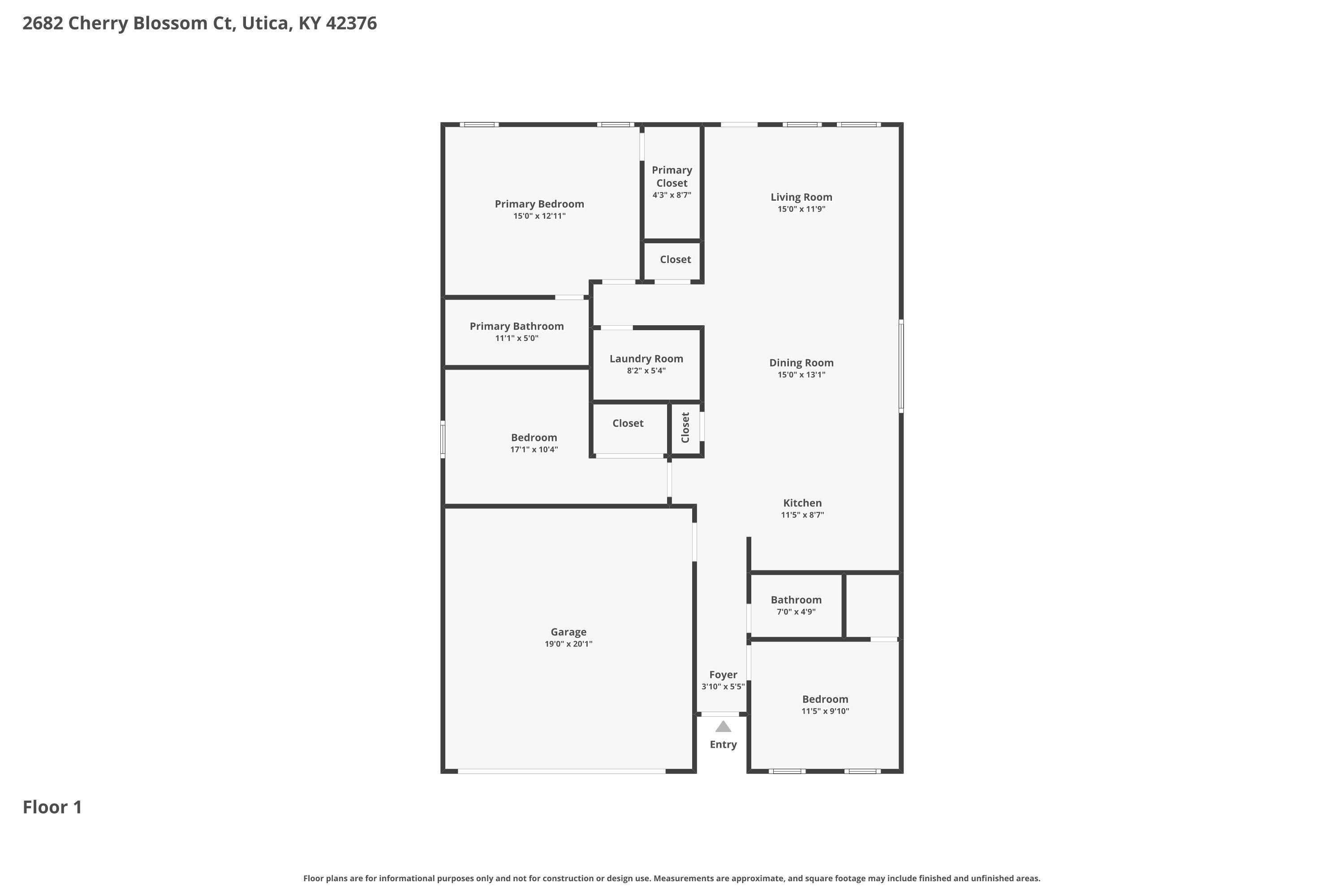 2682 Cherry Blossom Ct, Utica, Kentucky 42376, 3 Bedrooms Bedrooms, ,2 BathroomsBathrooms,Single Family Residence,For Sale,Cherry Blossom Ct,94902