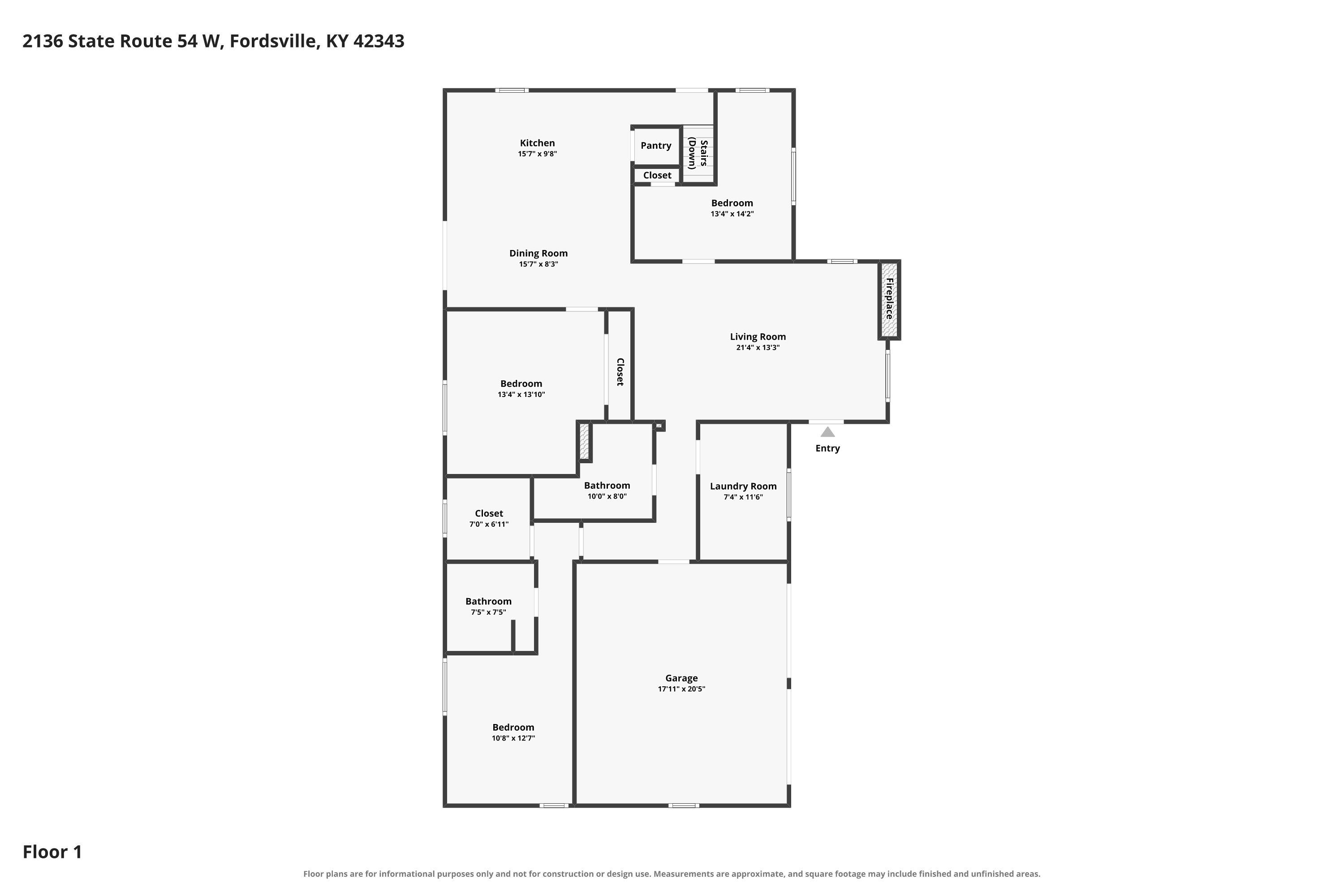 2136 State Route 54 W, Fordsville, Kentucky 42343, 4 Bedrooms Bedrooms, ,2 BathroomsBathrooms,Single Family Residence,For Sale,State Route 54 W,95940
