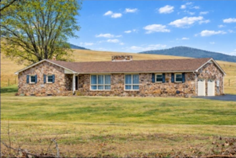 One level living meets peaceful country charm; stately custom built stone ranch on 1± acre, 13 mi from the heart of Wytheville! This home features an open kitchen, dining room, cozy living room, 3 gas fireplaces, den, main-level laundry room, 2-car garage, large stone patio, paved driveway, storage building & Generac generator — Sellers have invested over $30k to seal basement/ warranty is transferrable to new owners. Garden space is ready for your spring planting! Amenities nearby or quick trips include: Mt. Rogers, High Rocks, New River Trail & Rural Retreat State park, and more! Don’t miss this tranquil gem with big potential!