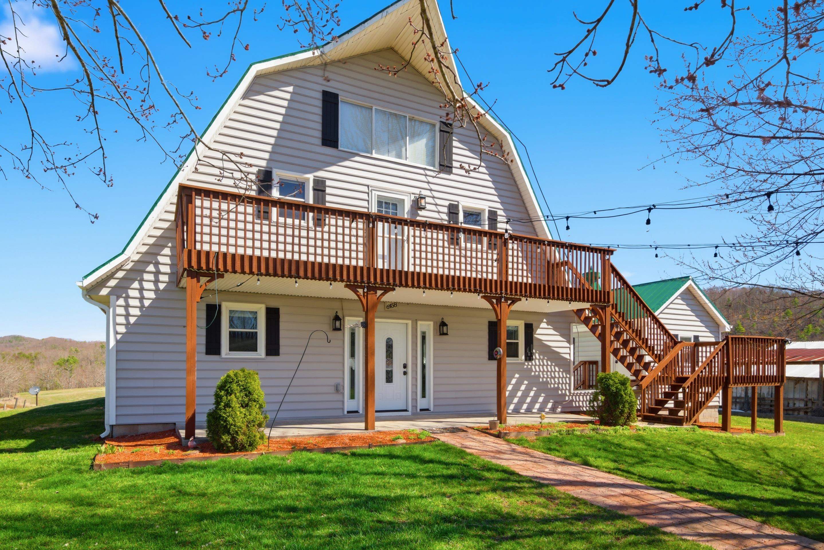 A truly unique Riner property offering character, space, and stunning mountain views. Originally constructed as a barn and thoughtfully converted into a spacious residence, this distinctive home offers over 3,200 sq ft of living space with 4 bedrooms and 3 updated full baths. A primary bedroom on both levels.  New flooring through most of the home.  The property sits on over 1 acre, providing privacy and beautiful surroundings in the highly desirable Riner community and Auburn School District. Outdoor living is a highlight with a large patio area, deck, and balcony perfectly positioned to take in the scenic views. Additional features include a detached storage building, attached storage area, double carport, and a whole-home generator for added peace of mind. A rare opportunity to own a one-of-a-kind home with space, character, and a peaceful country setting while still being convenient to Blacksburg, Christiansburg, Radford, Floyd and area amenities.