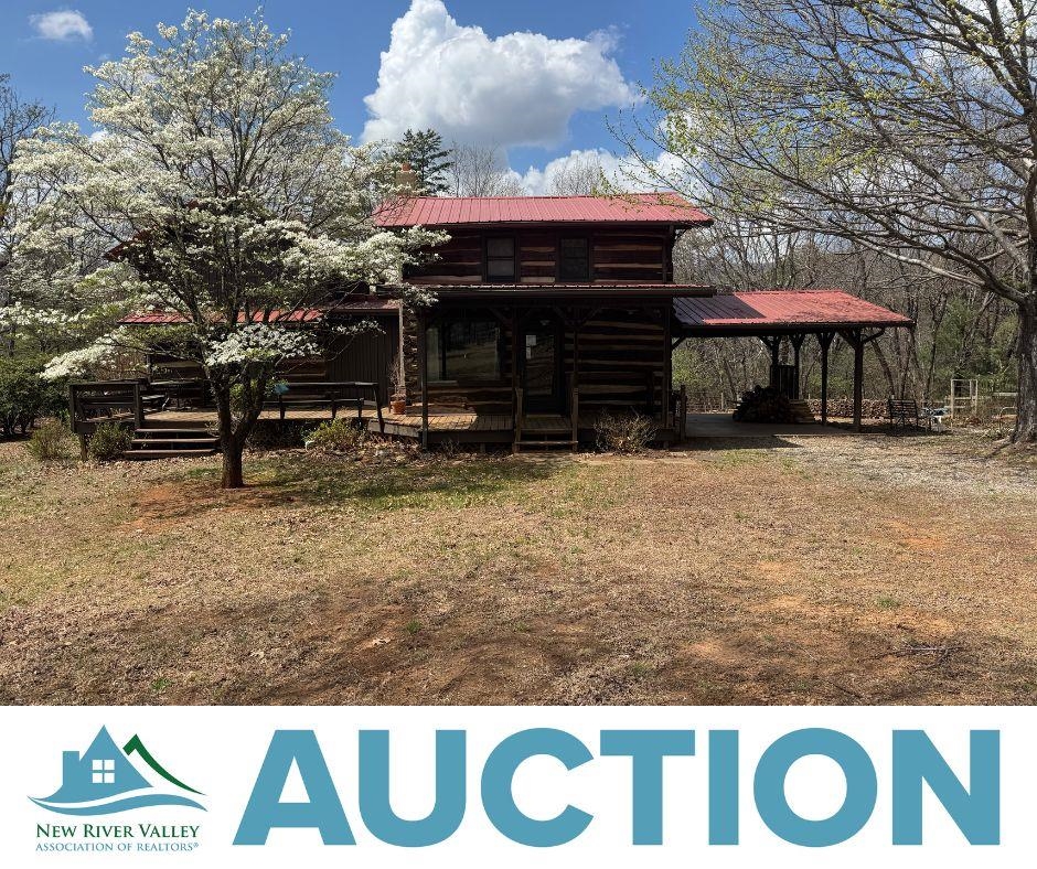 Auction Property: List price may not reflect final sales price. List price is current bid on the property and is non-reflective of value. Auction Ends Tuesday, May 12th at 4PM. This private 2-BR, 2-BA log home sits on +/-5.31 wooded acres featuring stunning Blue Ridge Mountain views. The +/-1,644 sq. ft. residence offers a unique, flexible layout with two separate living areas, each equipped with its own staircase, upstairs bedroom, bathroom, and wood stove—ideal for guests or multi-family use. The 1.5-story structure features concrete chinking, a metal roof, and board and batten additions, with an interior finished in hardwood, tile, and carpet. Modern comfort is ensured via mini-split HVAC, a private well, and septic. Outside, enjoy a spacious deck, porch, and a machine shed/barn suitable for equipment or animals. Located just 15 minutes from Stuart via private roads (Via Mountain Ln/Via Ln), the property is subject to restrictions (DB 212 PG 617).