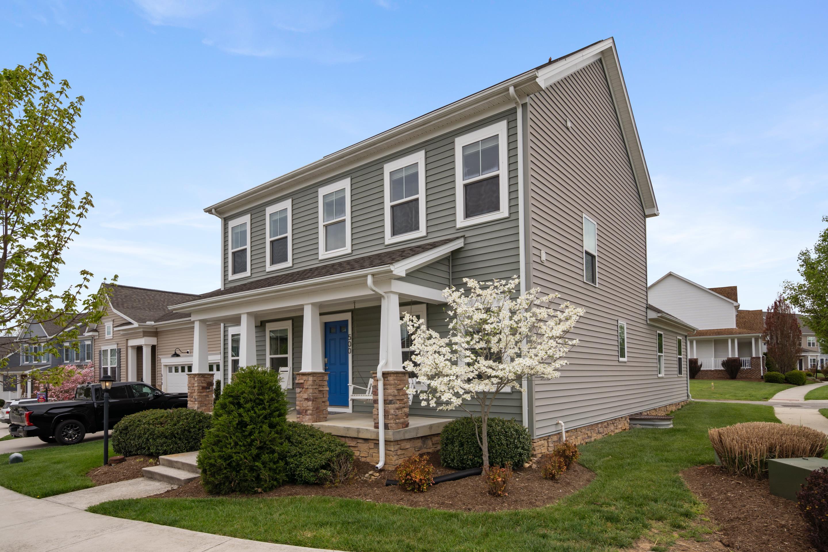 PERFECTLY PLACED IN ONE OF CHRISTIANSBURG'S MOST DYNAMIC AND WALKABLE POCKETS. Minutes from everything! Morning coffee runs, quick Target trips, weekend projects from Home Depot, and endless ways to stay active at the Christiansburg Rec Center. When it’s time to unplug, cruise the scenic Huckleberry Trail, spend sunny afternoons at Huckleberry Park, or simply enjoy the energy of an area designed for connection and movement. For those who want it all, location matters. You’re just 15 minutes from Virginia Tech, keeping game day excitement right within reach. Inside, the vibe is just as impressive. Beautiful finishes set the tone, highlighted by granite countertops and new flooring throughout the basement and upper level, an elevated feel from top to bottom. The finished basement is a standout and offers tons of space for game nights, movie marathons or hosting! Luxury without hassle. With HOA-covered lawn care, your time stays yours. Effortless. Connected. Elevated.