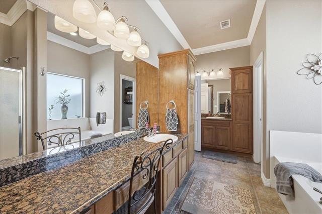 Primary bathroom double vanity
