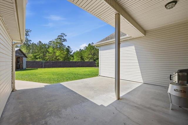 Covered patio area