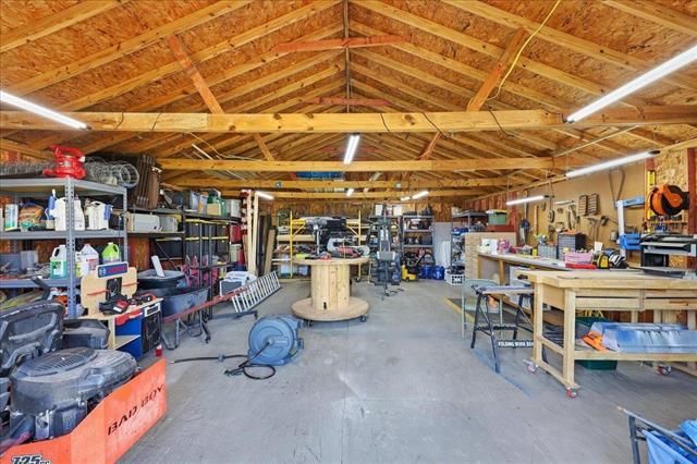 Workshop woodworking area