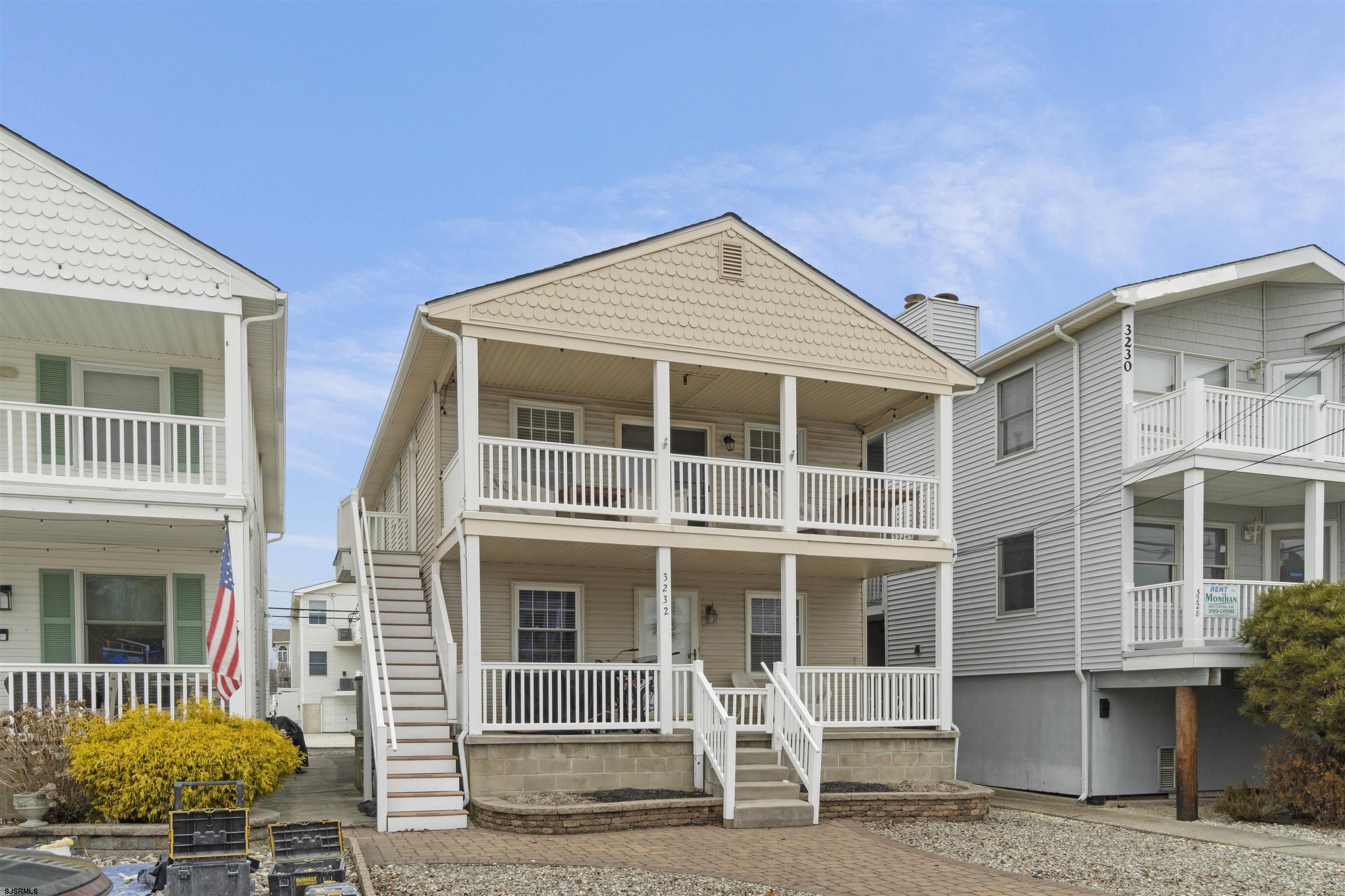 Welcome to the beach lifestyle at 3234 West Avenue in beautiful Ocean City. This spacious 3-bedroom, 2-bath second-floor condo offers the perfect blend of coastal charm and modern comfort—just steps to the beach and boardwalk. The bright and open floor plan is designed for easy shore living, featuring a generous living area filled with natural light, a well-appointed kitchen with ample cabinetry and counter space, and a dining area ideal for gathering after a day at the beach. Step outside to your private front deck—perfect for morning coffee, ocean breezes, and relaxing summer evenings. The primary suite includes its own private bath, while two additional bedrooms provide plenty of space for guests. Additional highlights include central air, off-street parking, and an outdoor shower for convenience after beach days. Located in the desirable 32nd Street neighborhood, you’re within walking distance to beaches, dining, shopping, and everything that makes Ocean City one of the Jersey Shore’s most sought-after destinations. Whether you’re looking for a vacation retreat, investment property, or year-round residence, this condo checks all the boxes. Contact me today to schedule your private showing!