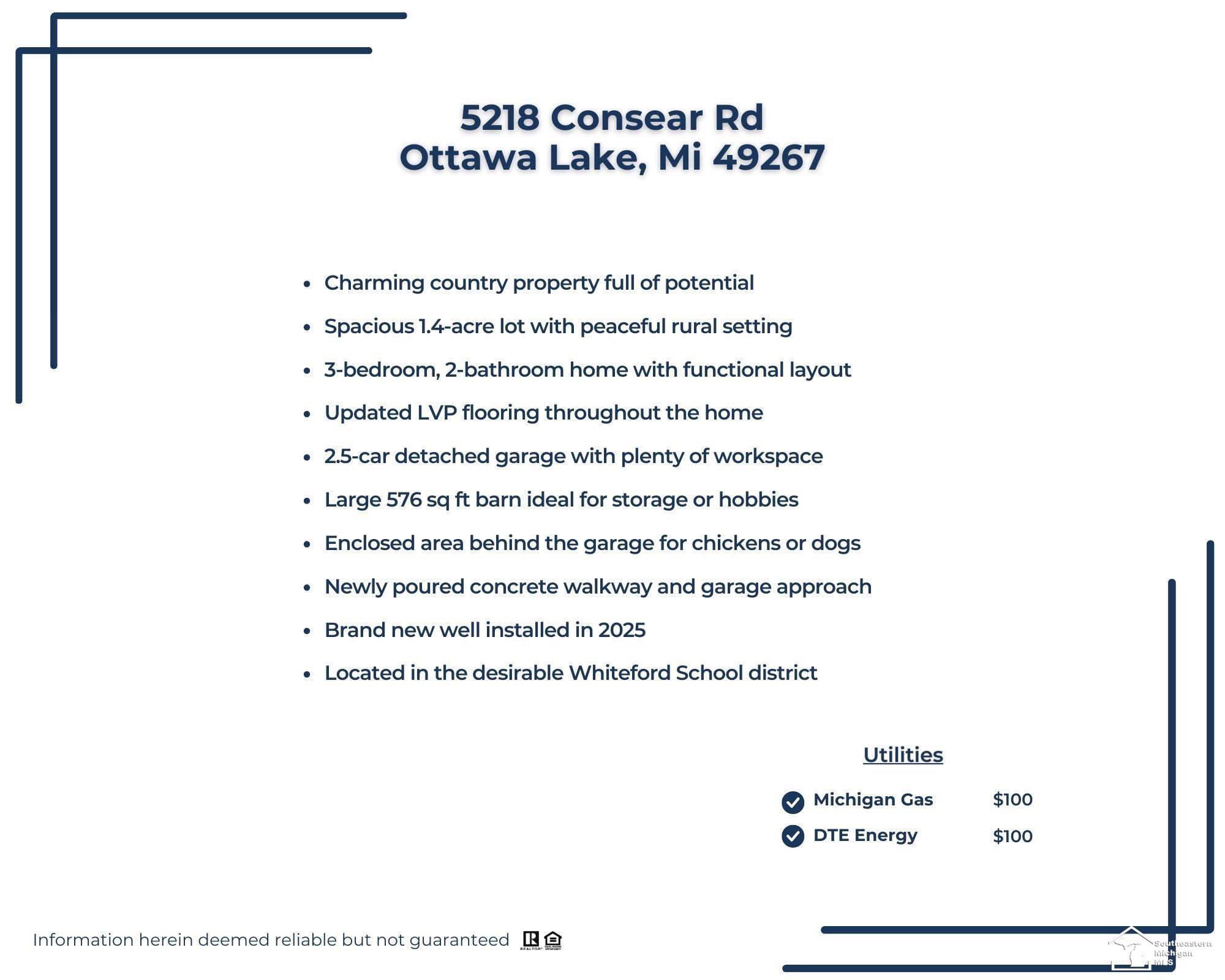 Homes for sale in Ottawa Lake, MI | 5218 Consear Rd, Ottawa Lake, MI 49267 | MLS# 50201539