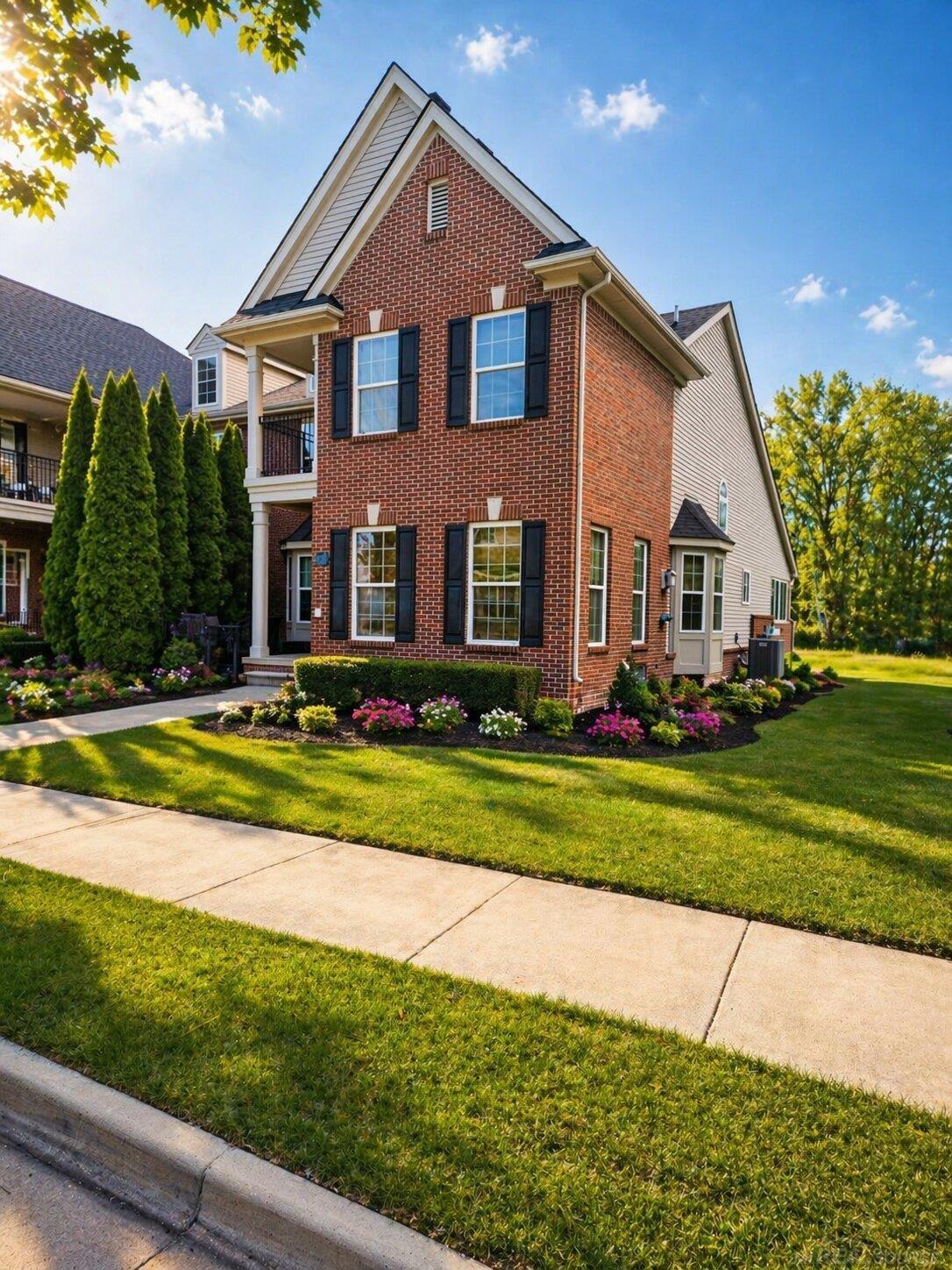 Welcome home to this beautifully maintained, updated, and spacious 3-bedroom condo with scenic water views in one of the community's most desirable locations. This move-in-ready home offers the perfect blend of comfort, privacy, luxury, and low-maintenance living. Enjoy a spacious first-floor master suite with a large walk-in closet and relaxing Jacuzzi tub, an expansive main-floor living area with a cozy gas fireplace, and a beautifully appointed kitchen featuring oversized maple cabinetry, a center island, and exceptional storage. Just off the kitchen, the enclosed sunroom provides the perfect retreat to relax and enjoy the peaceful surroundings. Upstairs features two additional generously sized bedrooms with walk-in closets and a versatile second living area. The basement adds over 600 square feet of additional finished living space, plus abundant storage, a workbench, and plumbing for a future bathroom. Perfectly nestled in the heart of the subdivision, this exceptional property showcases breathtaking pond and fountain views from the private patio and balcony while offering added privacy with a community area in back of home with no rear neighbors. Extra-wide streets in both the front and rear provide abundant guest parking, and the home is located within the highly regarded Utica Schools, just minutes from shopping, dining, and everyday conveniences. Enjoy peace of mind with major updates already done including a Lennox high-efficiency furnace and A/C, carpet, and sump pump (2025"“2026, approximately $12,000 in upgrades), LG appliances (2020), and a newer roof (2018). Additional enhancements include elegant crown molding, six ceiling fans, and an attached 2-car garage with extra storage. With stunning water views, spacious living areas, abundant storage, stylish updates, and an unbeatable location, this exceptional home is the perfect place to relax, unwind, and enjoy coming home to.