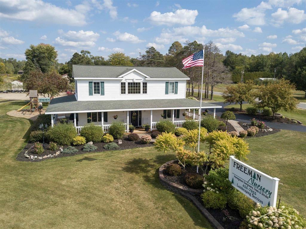 THE GRASS IS GREENER ON GUERNSEY! This remarkable home and property have been part of Beaverton's story for more than 60 years, and now it's your turn to write the next chapter. Over the decades, the grace and grandeur of this home has served as a nursery, a horse farm, a wedding venue, a Christmas tree farm, and a hunting property. Our dreams came true here. Now it stands ready for your dreams.   Built in 1947, this 3,812 sq. ft. home offers 4 bedrooms, 3 full baths, and 1 half bath, blending timeless character with warm, welcoming spaces designed for gathering and making memories. The beauty of this property extends far beyond the sprawling covered  porch and across 7 picturesque acres, with an additional 20 acres available for purchase. The future possibilities here are endless. A 40x64 pole building with 12-foot walls adds exceptional flexibility to the property. Of that space, 24x40 is paved, heated, and equipped with water and heat, making it ideal for business use, workshops, storage, events, or future expansion. The home itself radiates warmth and comfort, while the outdoor spaces offer serenity, abundant wildlife, and room to breathe, explore, and grow. It's the perfect setting to garden, entertain, ride horses, hunt, celebrate milestones, or simply slow down and enjoy life together. This is truly a once-in-a-generation opportunity to own a property filled with history, heart, and limitless hope for your future. It is the perfect setting to garden, entertain, ride horses, hunt,celebrate life or to point your rocking chairs towards the west!