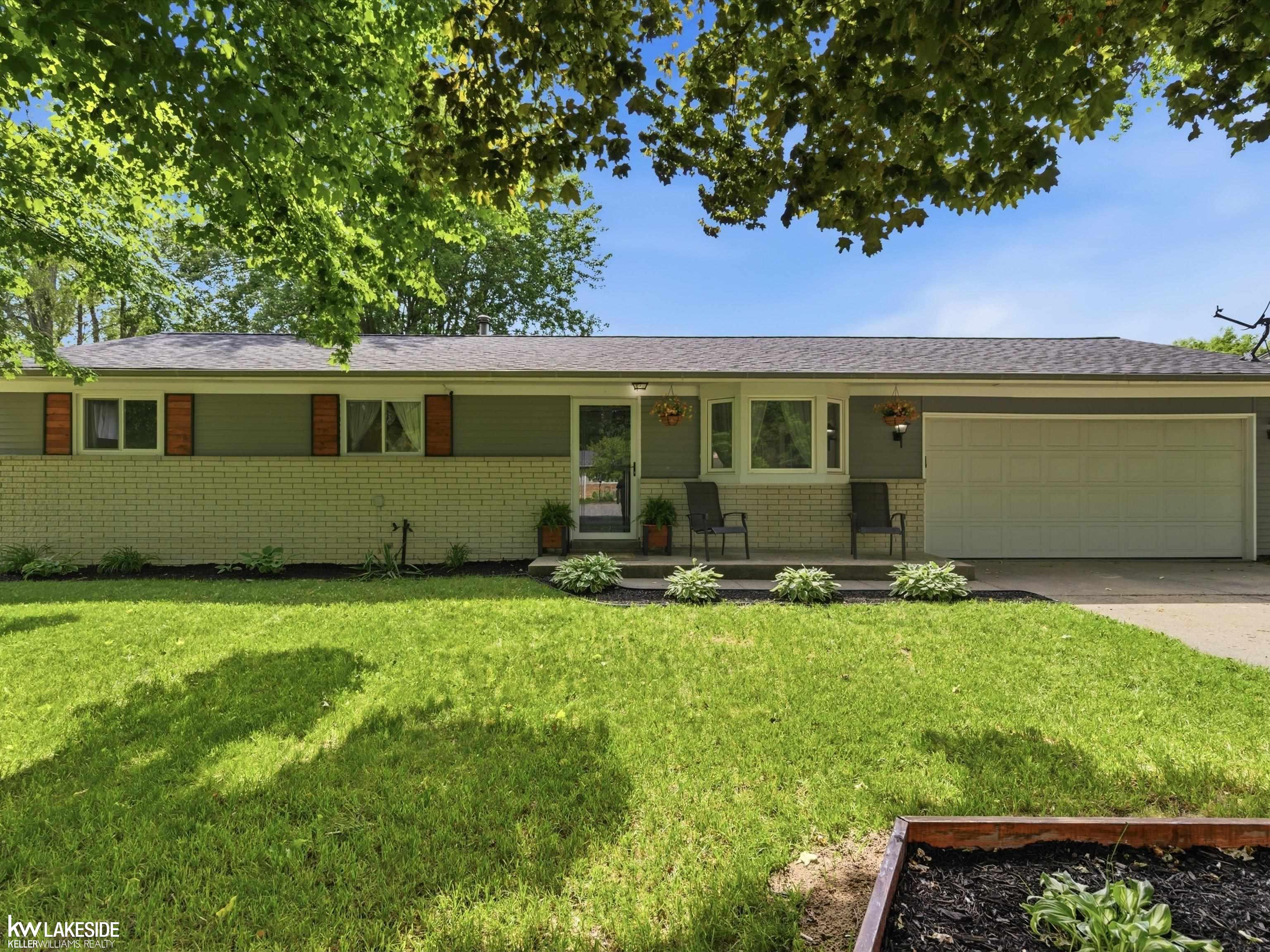 Welcome to this beautifully maintained 3-bedroom, 1-bath ranch offering 1,035 square feet of comfortable living space in desirable Shelby Township.  The updated kitchen and flooring (2021) provide a fresh, modern feel. Recent improvements, including a new drain field (2021), roof (2018), hot water heater (2024), washer and dryer (2025), and new deck (2026) offer peace of mind for years to come. Enjoy the spacious fully fenced backyard. Conveniently located near shopping, dining, parks, and major roadways.  This move-in-ready ranch is an excellent opportunity for first time buyers, downsizers, or anyone looking for a well cared for home in a great location.