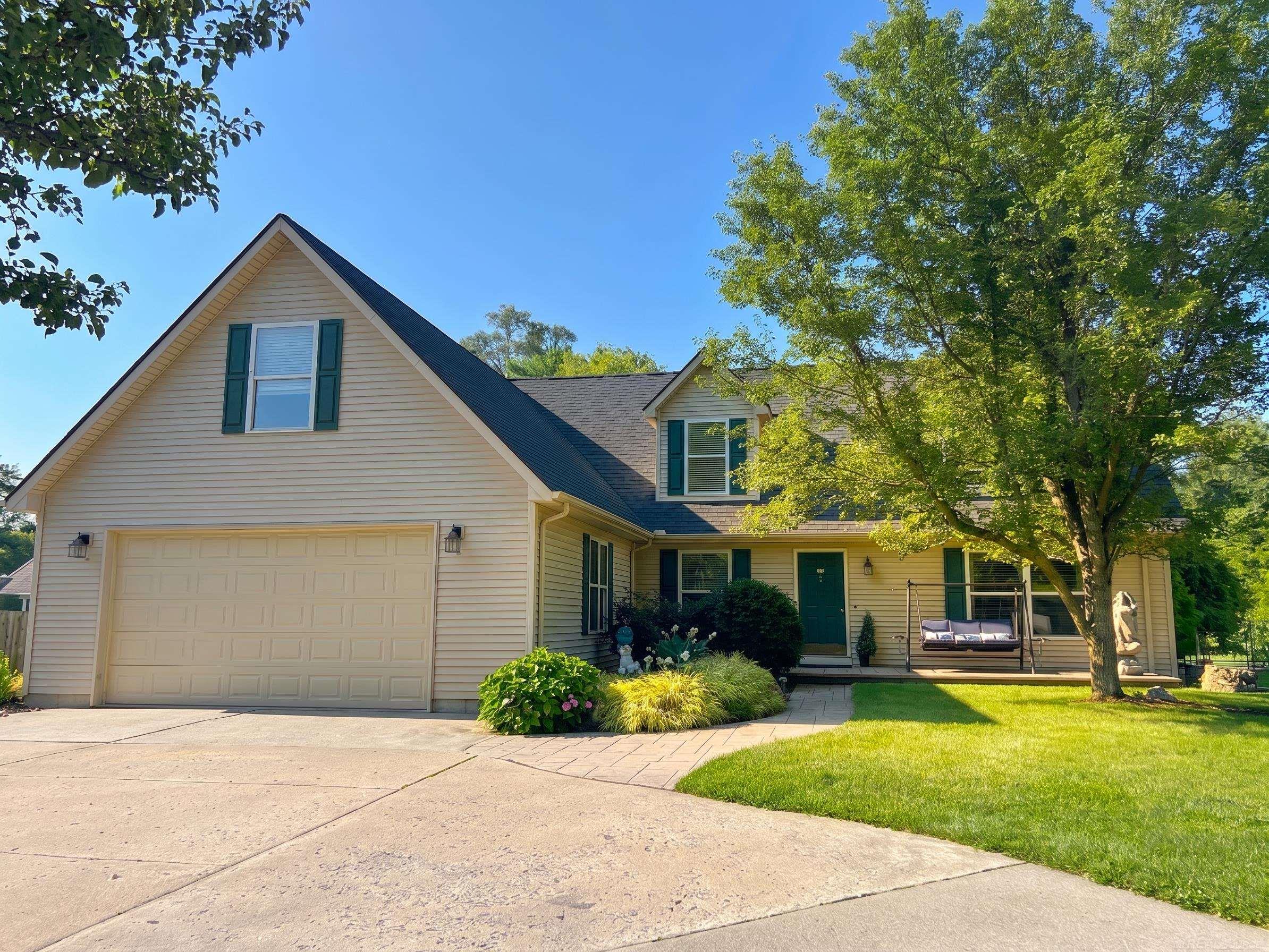 Nestled on a beautifully manicured 0.78-acre lot, this spacious 5-bedroom Cape Cod home perfectly combines classic curb appeal with exceptional, worry-free living. The main level features an inviting kitchen with a center island and stainless steel appliances, as well as a desirable first-floor primary suite complete with a private full bath, a walk-in closet, and sliding door access to the rear deck. The sprawling upper level boasts three additional sizable bedrooms with charming architectural angles, a second full bath, and the ultimate comfort of a separate heating and cooling system dedicated entirely to the upstairs. Showcasing pristine pride of ownership with a new roof installed in 2024, the home seamlessly transitions to a private, shaded, and partially fenced backyard oasis; here, an expansive multi-level deck with a custom built-in grill station overlooks a large stamped-concrete patio and a deep, tree-lined lawn perfect for entertaining. Completing this remarkable property is an oversized, attached 2-car garage that is fully heated and insulated, providing comfortable year-round storage and workspace.