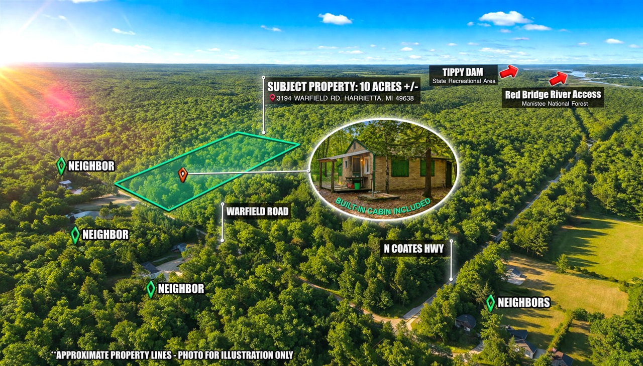 3194 N Warfield Road, Harrietta, MI, 49638-9604